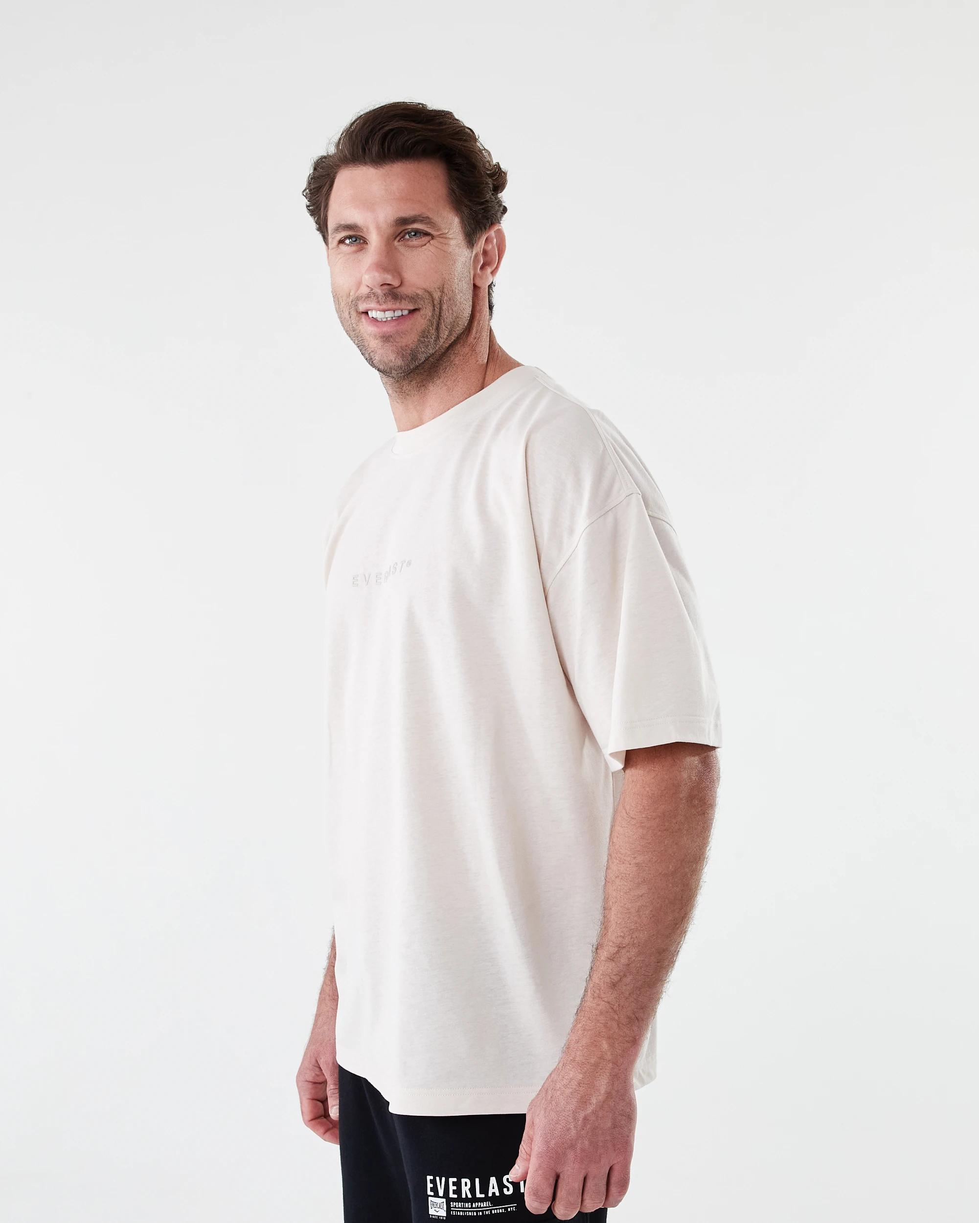 2 Everlast Mens Athletic Crew Neck T-shirt Stone, 2 of 8