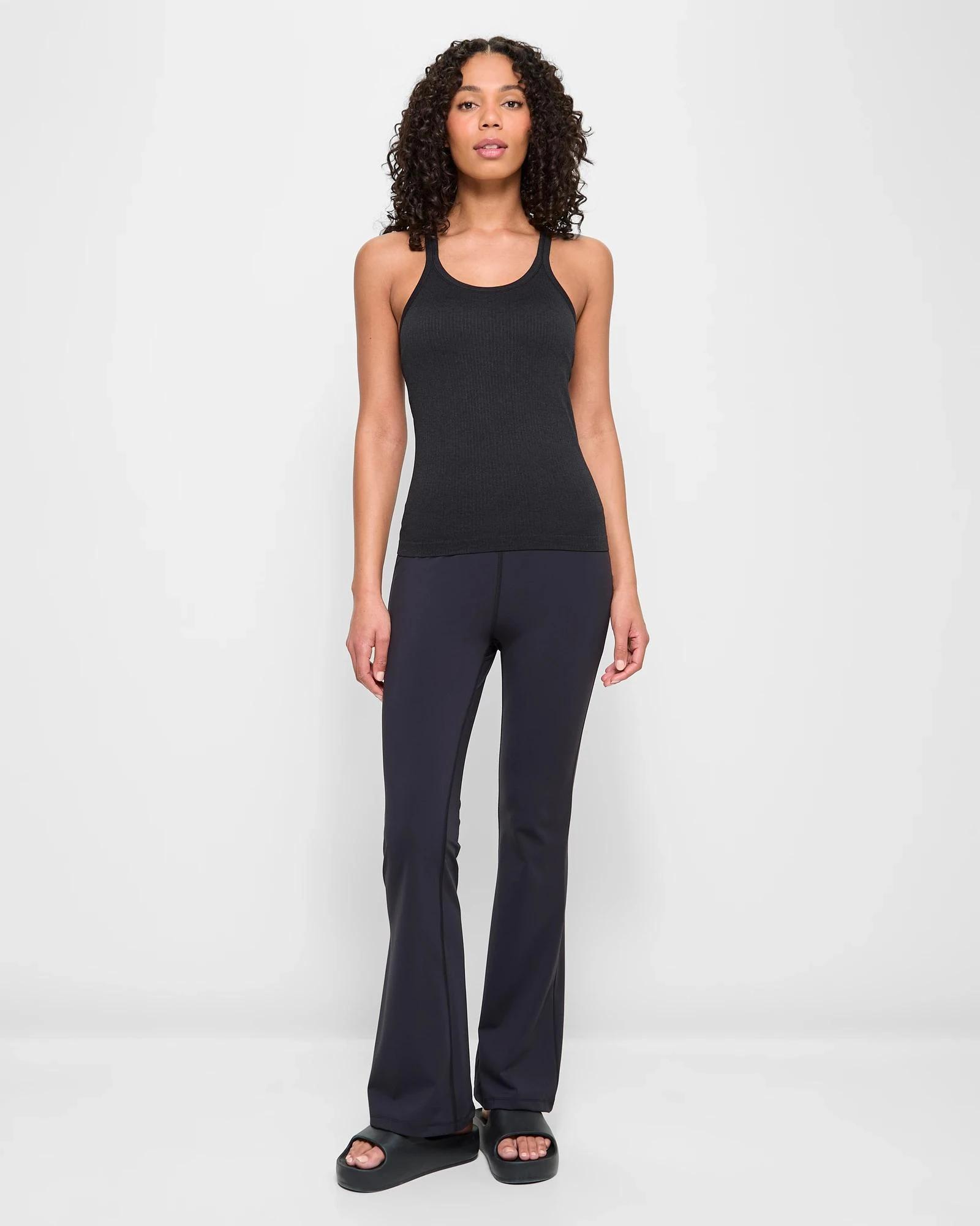 2 Target Active Studio Soft Ribbed Tank Top with Shelf Bra BLACK, 2 of 5