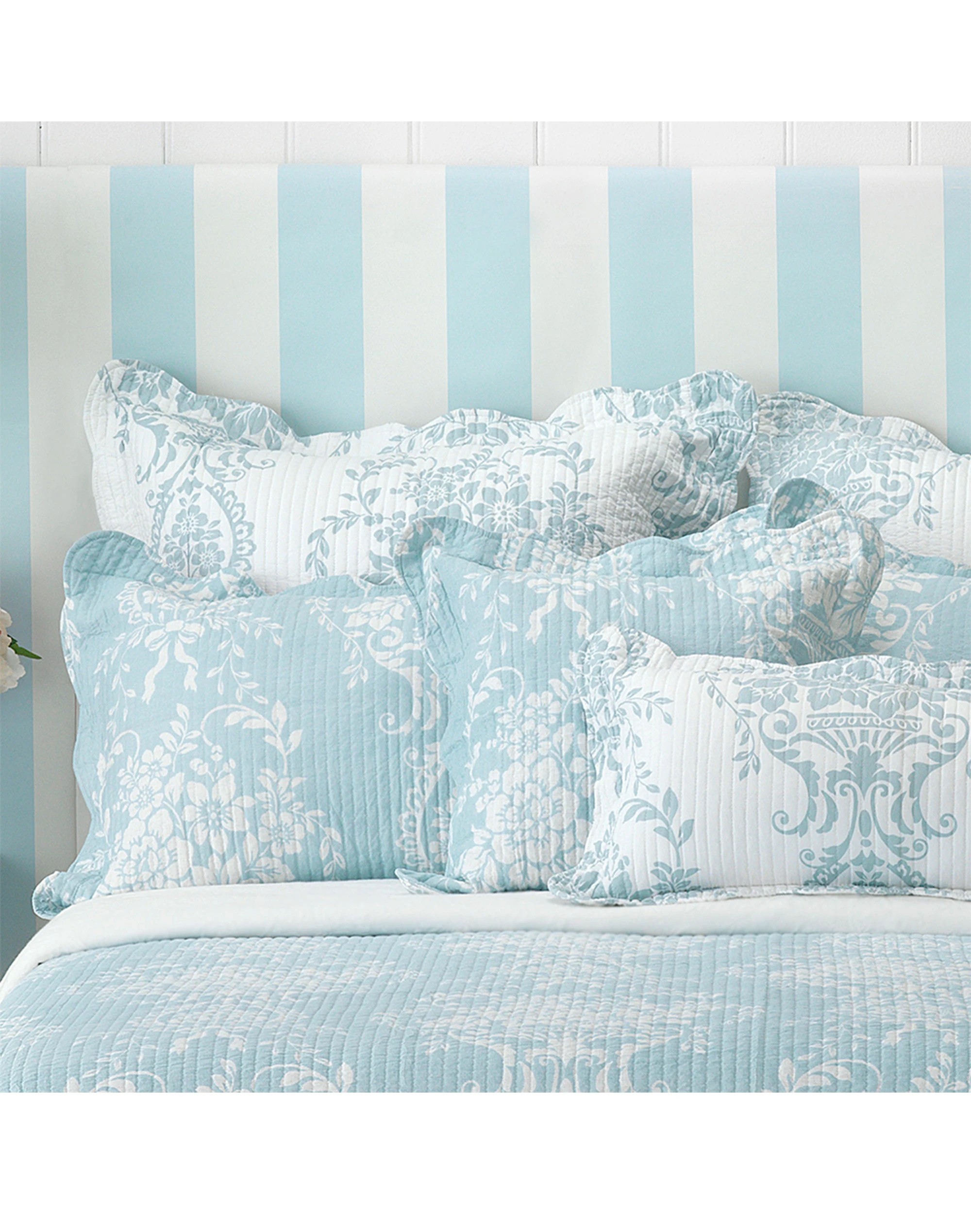 3 Bianca Florence Bedspread Pillowcase Set - Queen Bed - Blue, 3 of 3