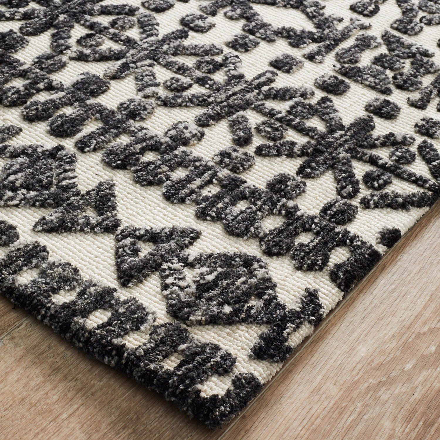 3 Common Ground Rugs Klara 363 280x190cm - Large Hand Loomed Floor Rug - Charcoal, 3 of 7