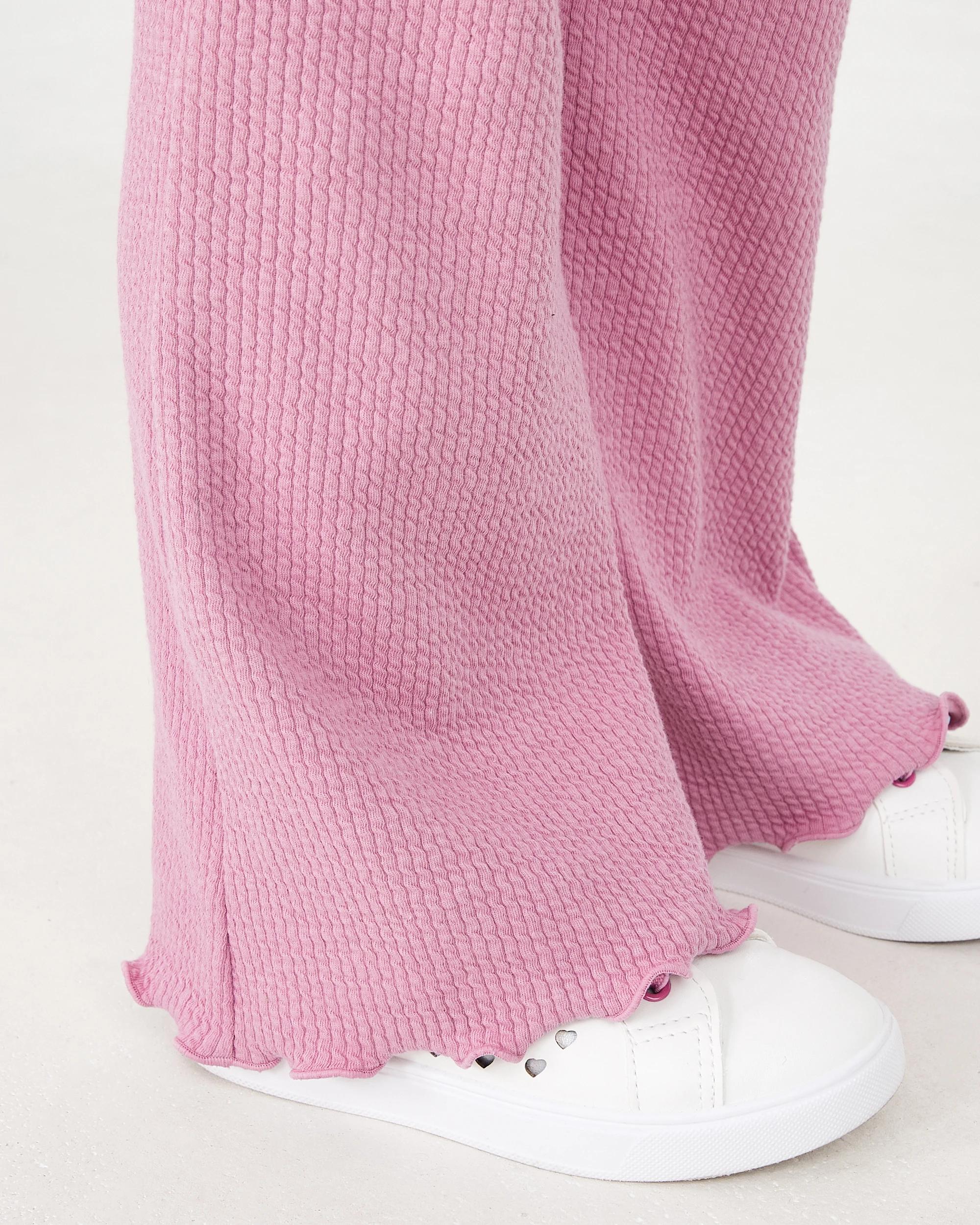 4 Jacquard Flared Leggings Dust Rose, 4 of 6