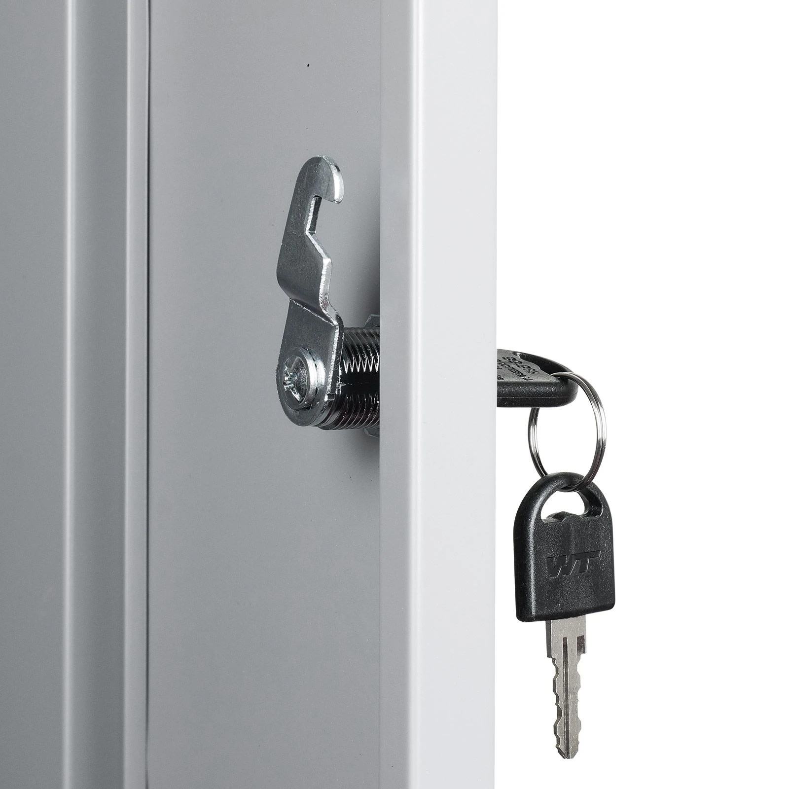 6 Ausway Industrial Metal Locker Cabinet 138cm Lockable Steel Storage Unit with Hanging Hooks, 6 of 7
