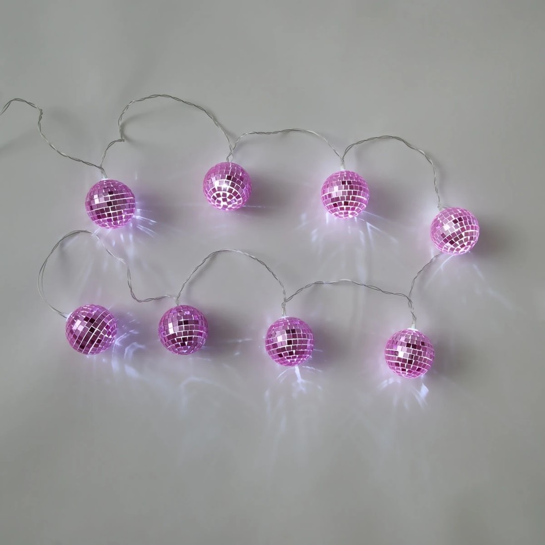 6 Pink Disco Ball String Lights, 6 of 8