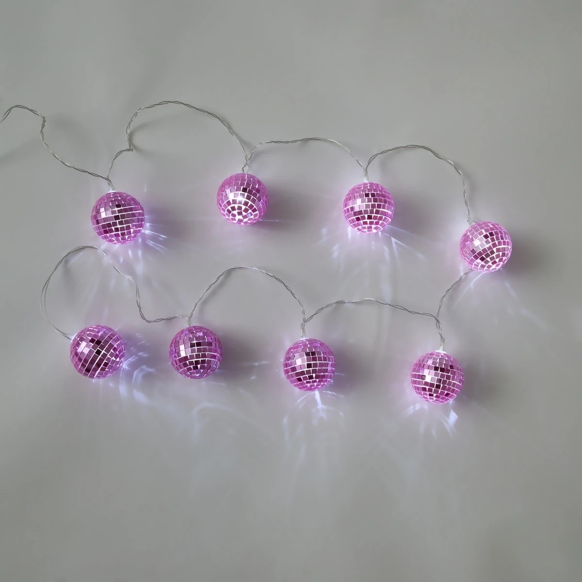 6 Pink Disco Ball String Lights, 6 of 8
