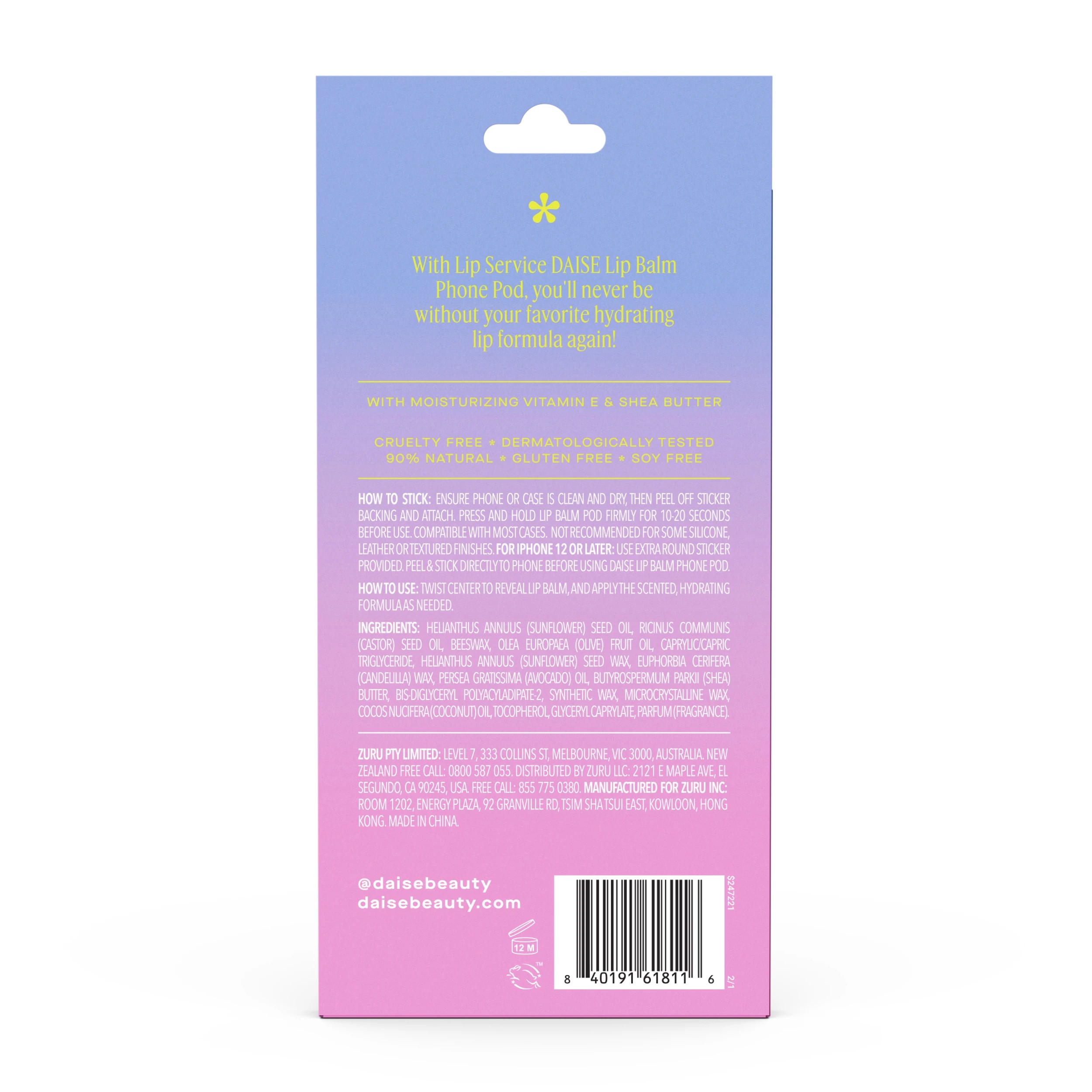 2 DAISE Lip Balm Phone Pod 1.7g - Strawberry Kiss, 2 of 10