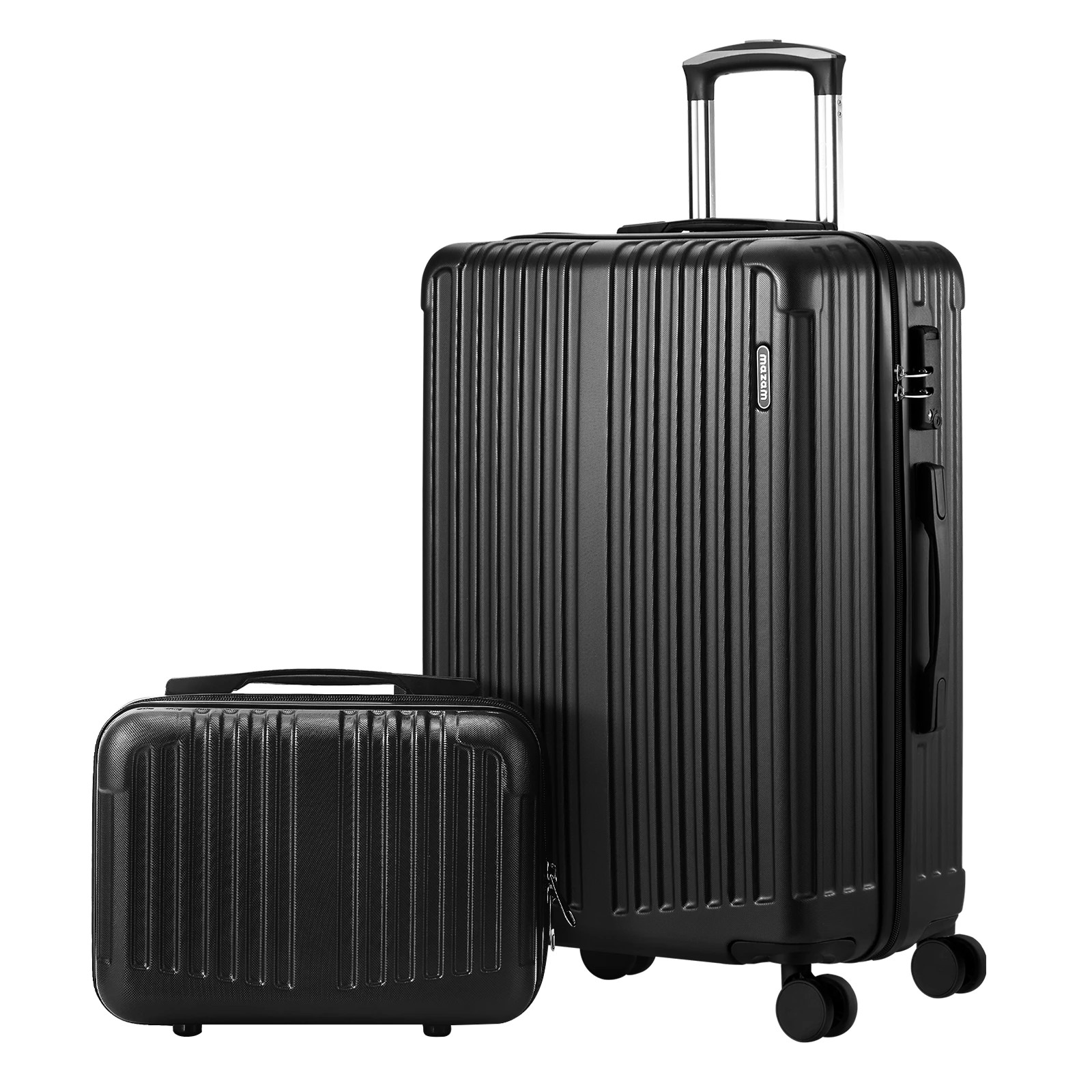1 Mazam 2PCS Luggage Suitcase Trolley Set Travel Carry On TSA Lock Hard Case - Black, 1 of 4