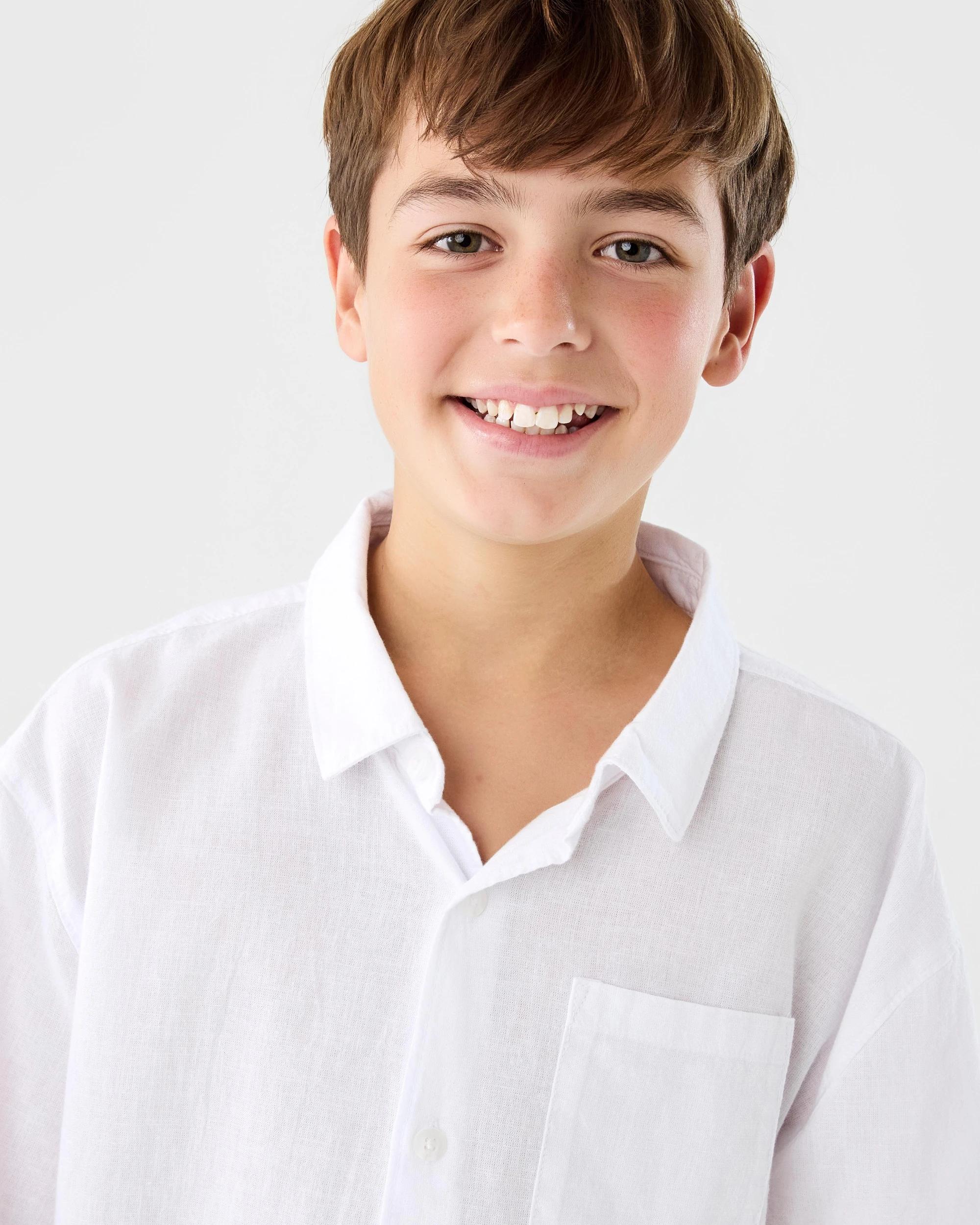 3 Short Sleeve Linen Shirt White, 3 of 8