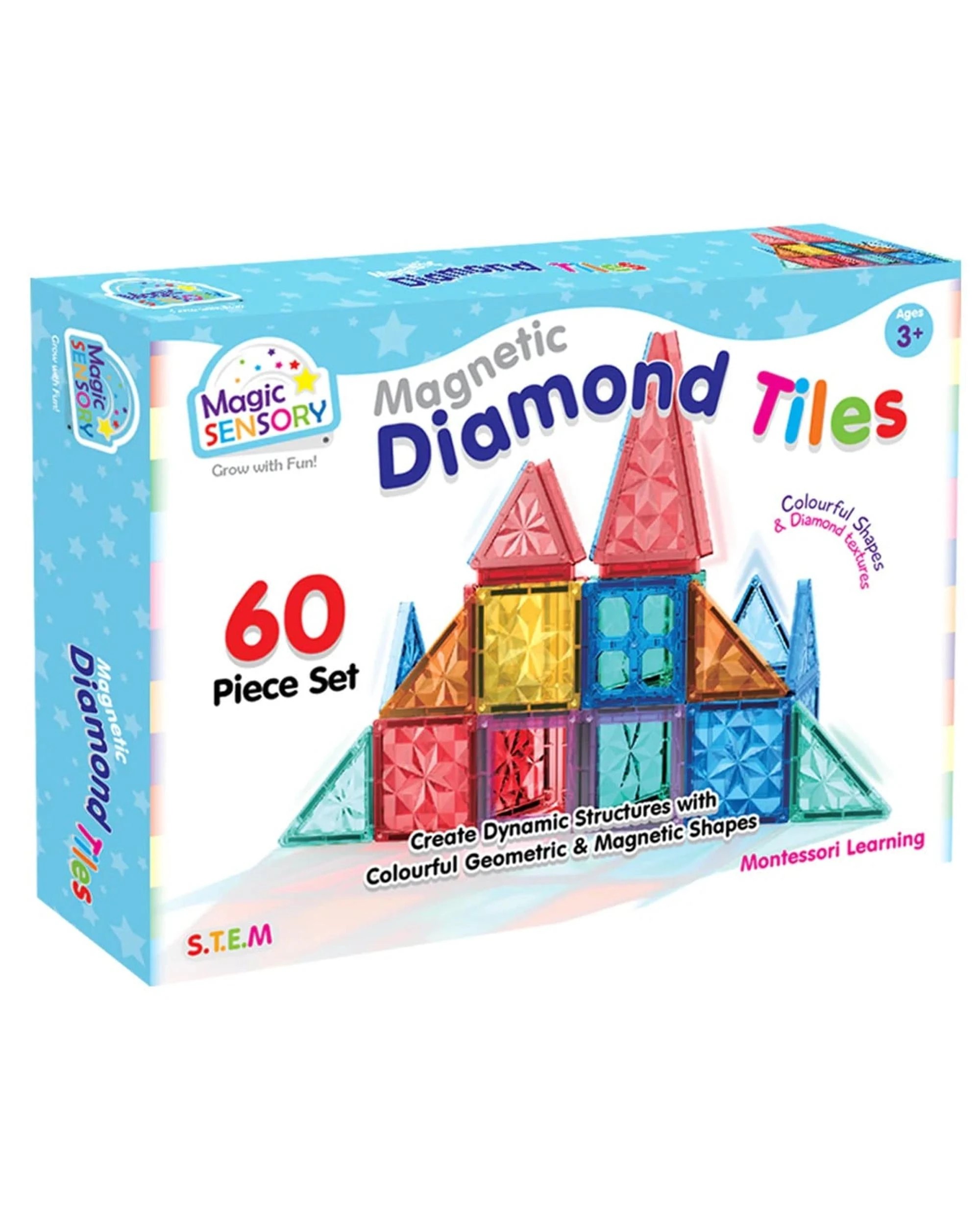 6 Magic Sensory Magnetic Diamond Tiles 60 Piece Set, 6 of 10