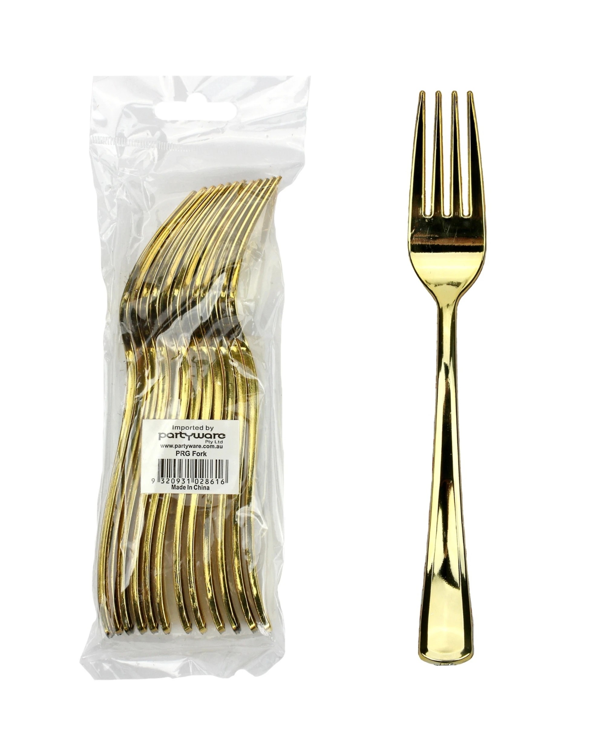 1 Partyware Gold Reusable Plastic Forks Pack of 12 - Gold, 1 of 1
