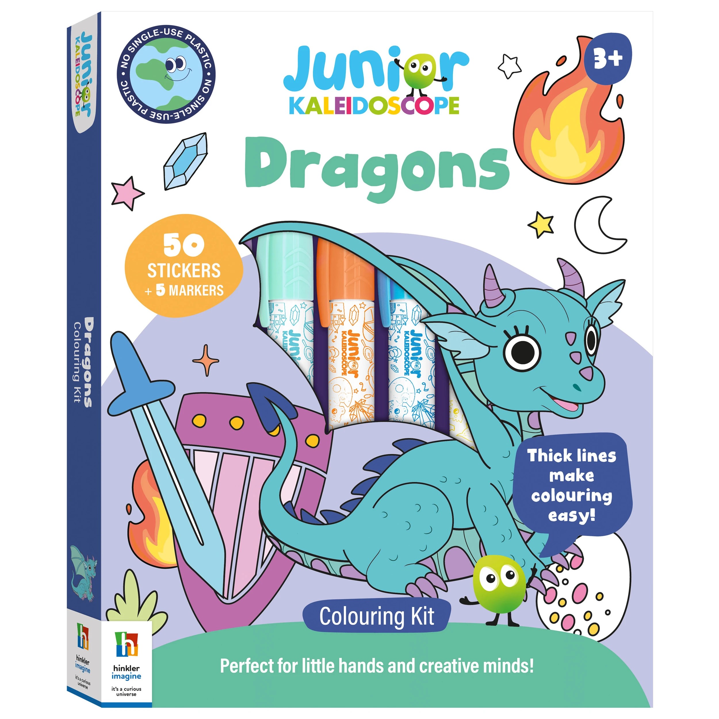 1 Junior Kaleidoscope: Dragons Colouring Kit - Book, 1 of 5