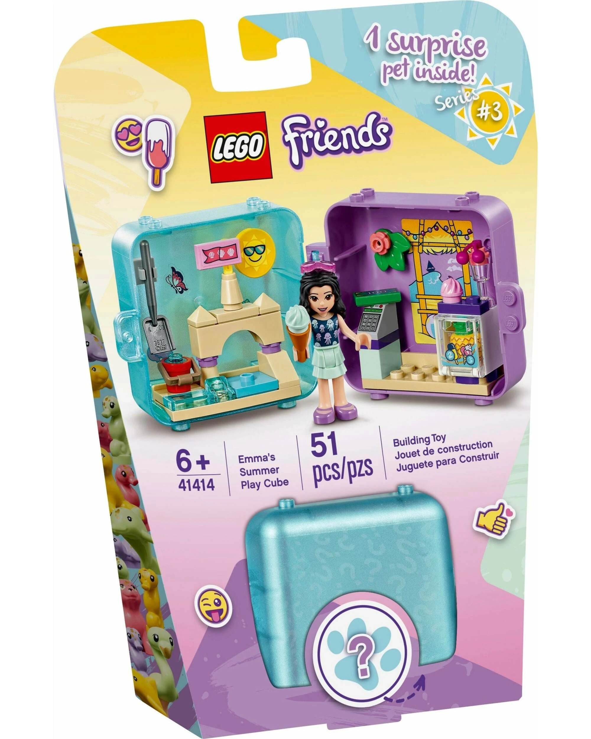 1 LEGO 41414 Emma's Summer Play Cube: Beach Fun Toy, 1 of 5