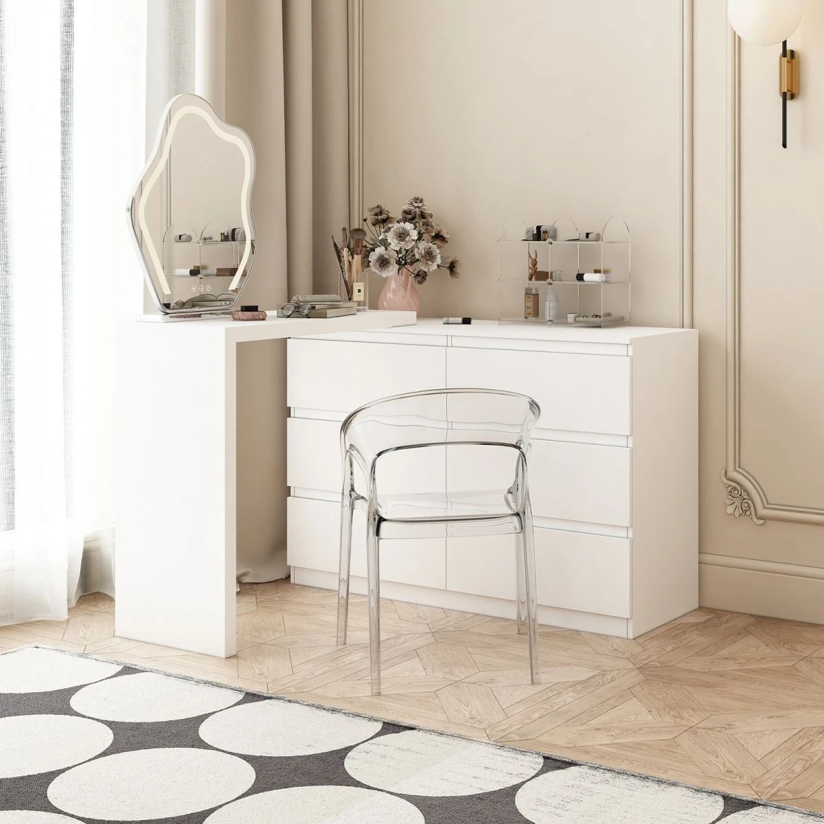 3 AUSWAY 6 Chest of Drawers Dresser Makeup Vanity Table, 3 of 7