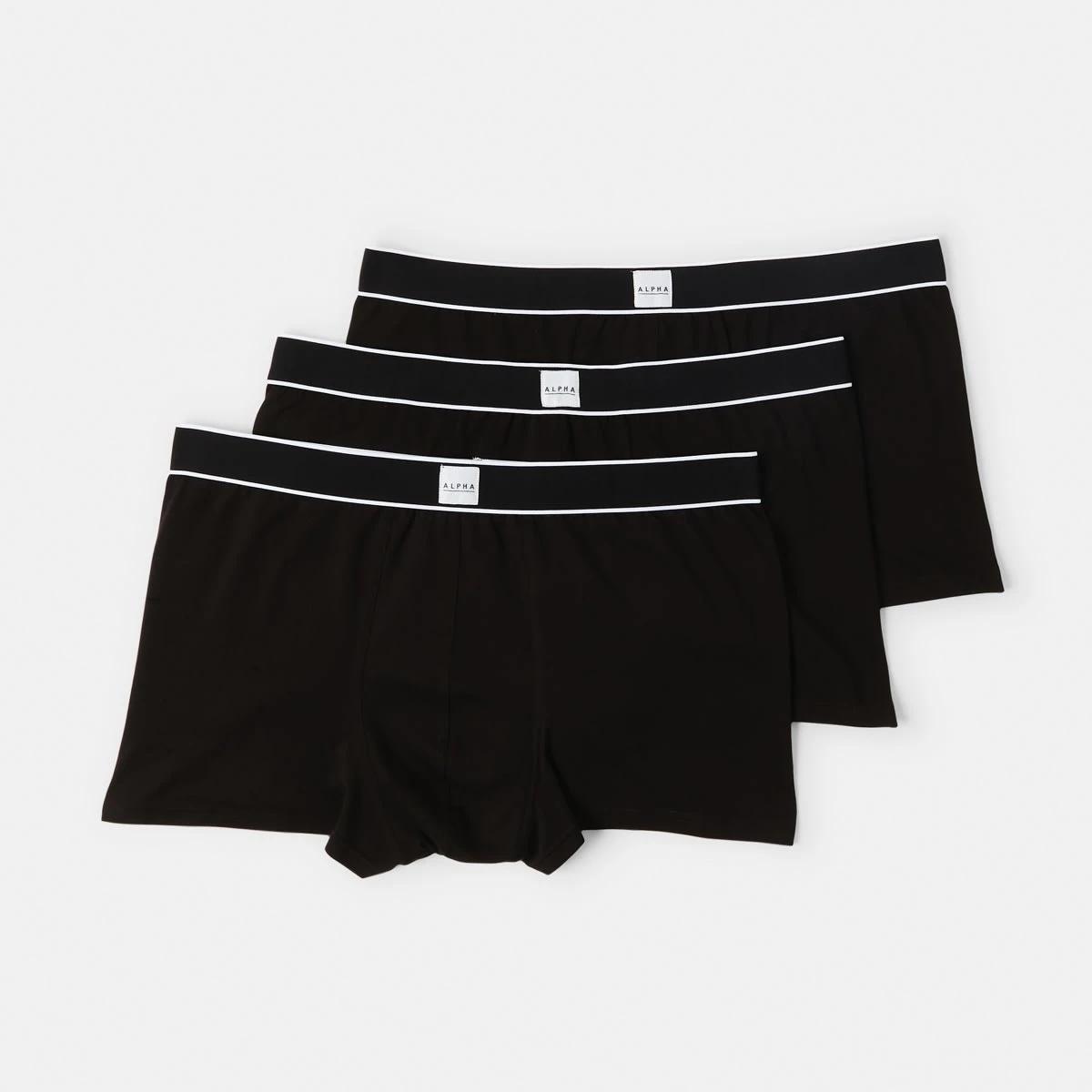 1 3 Pack Men's Larger Size Extended Trunks Black, 1 of 5