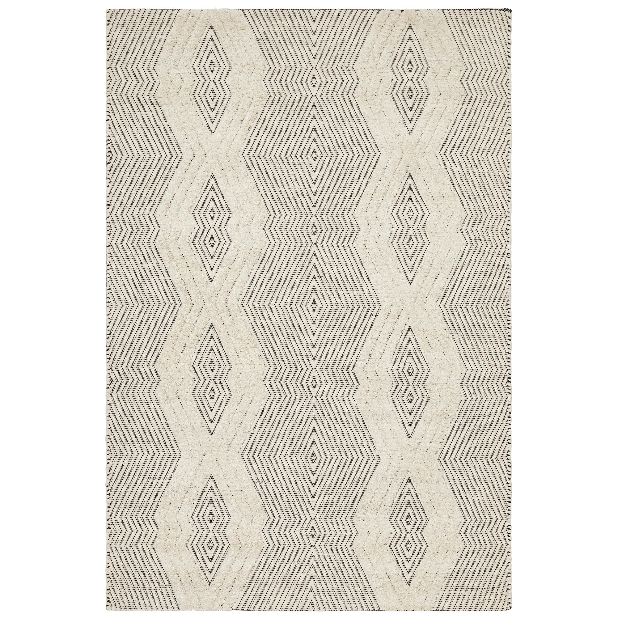 1 Common Ground Rugs Milton 741 400x300cm - Extra Extra Large Hand Loomed Rug - White, 1 of 7