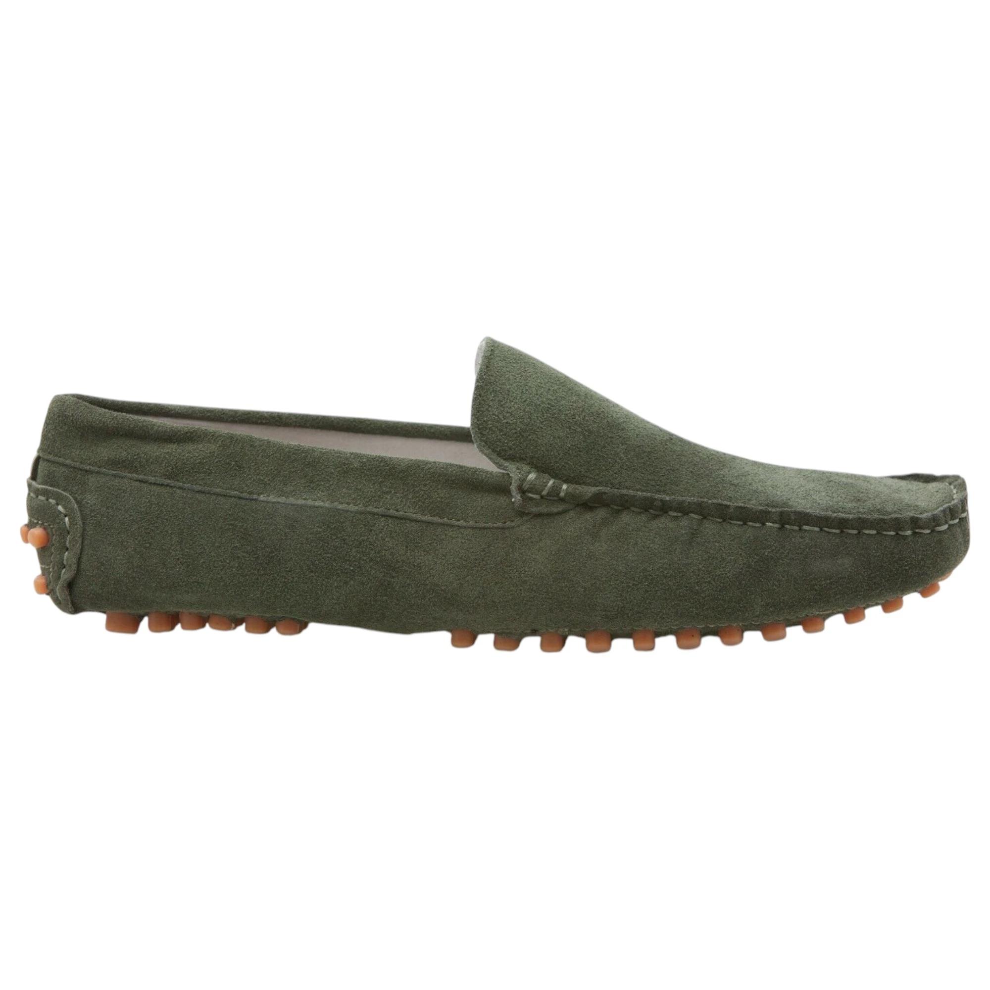 2 Zasel Mens Summer Boat Shoes Suede Casual Slip On Deck Driving Grip Loafers GREEN, 2 of 3