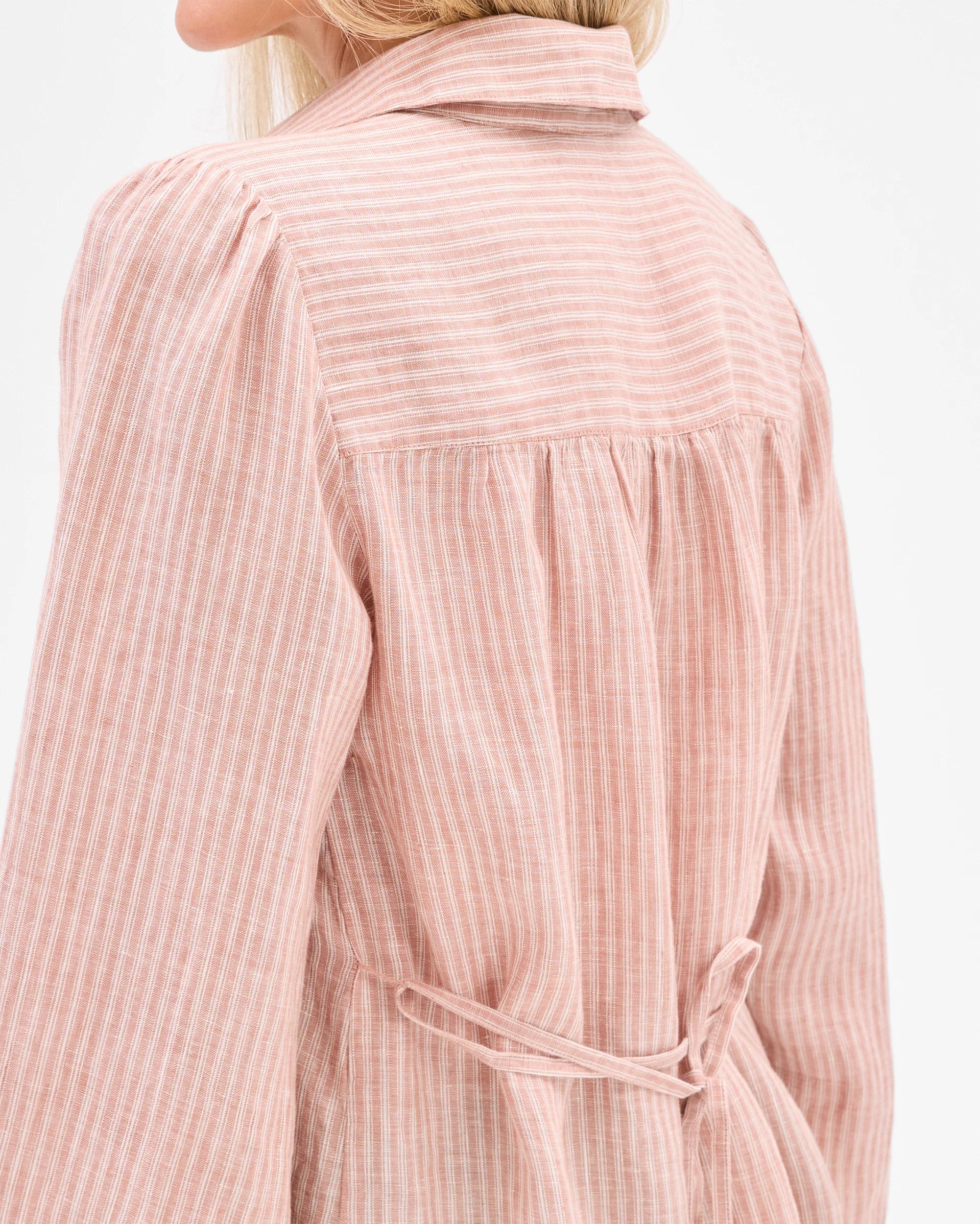 5 Target Maternity European Linen Popover Blouse PECAN STRIPE, 5 of 5