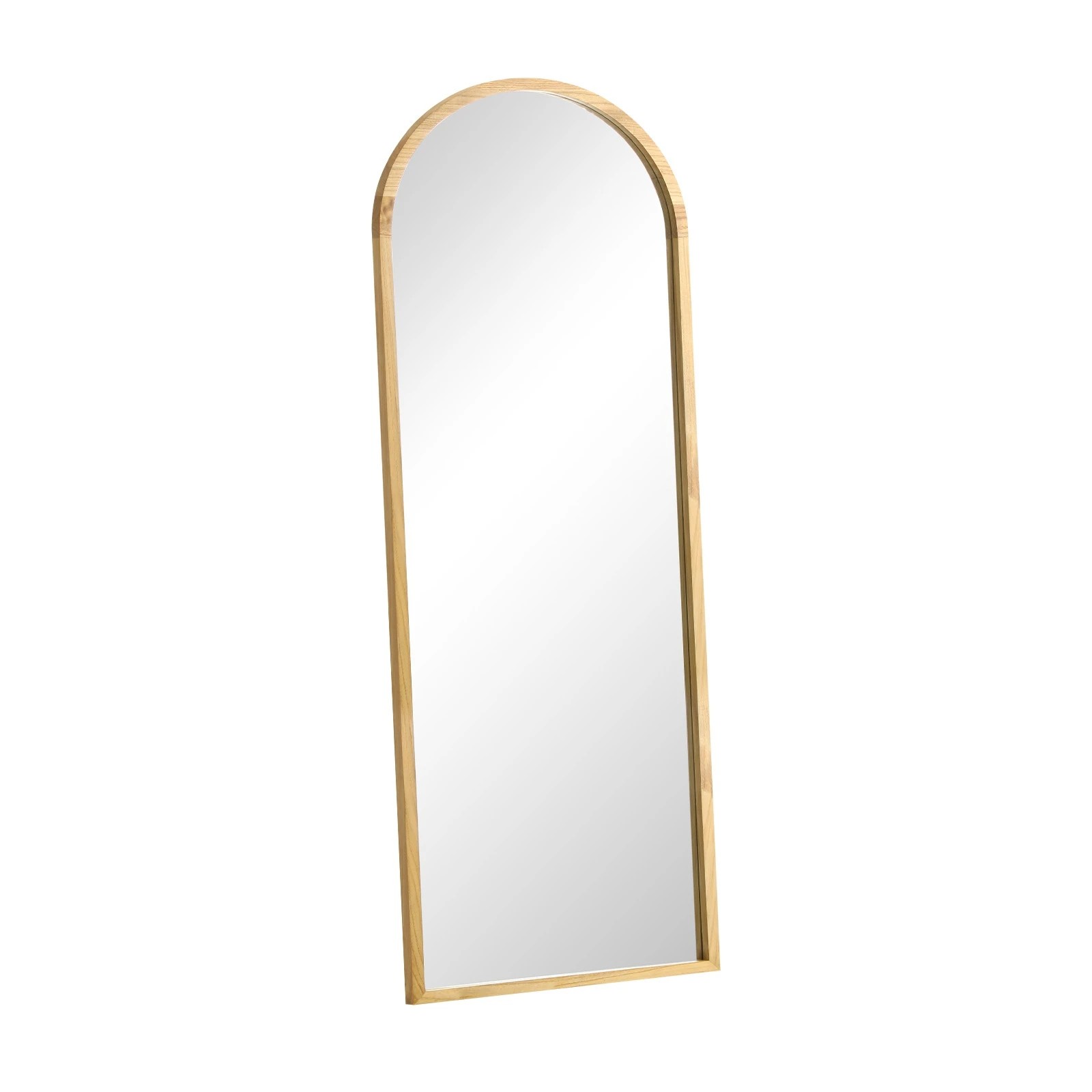 1 Oikiture Wooden Full Length Mirror 180x70cm Arched Dressing Floor Mirrors
 - Natural, 1 of 9