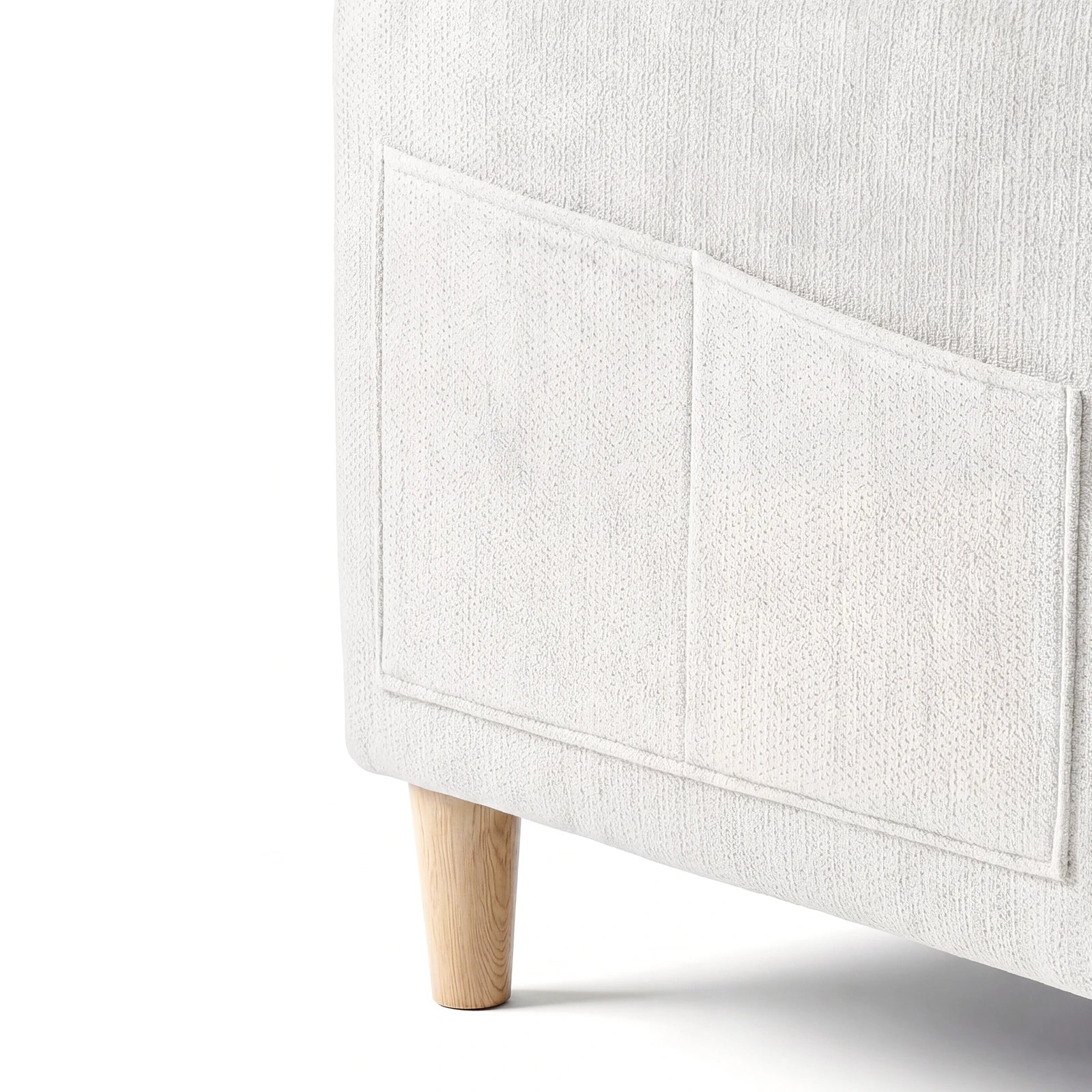4 Advwin Loveseat Sofa 127cm 2-Seater Chenille Fabric Button Tufted Upholstered Small Couch - Beige, 4 of 8