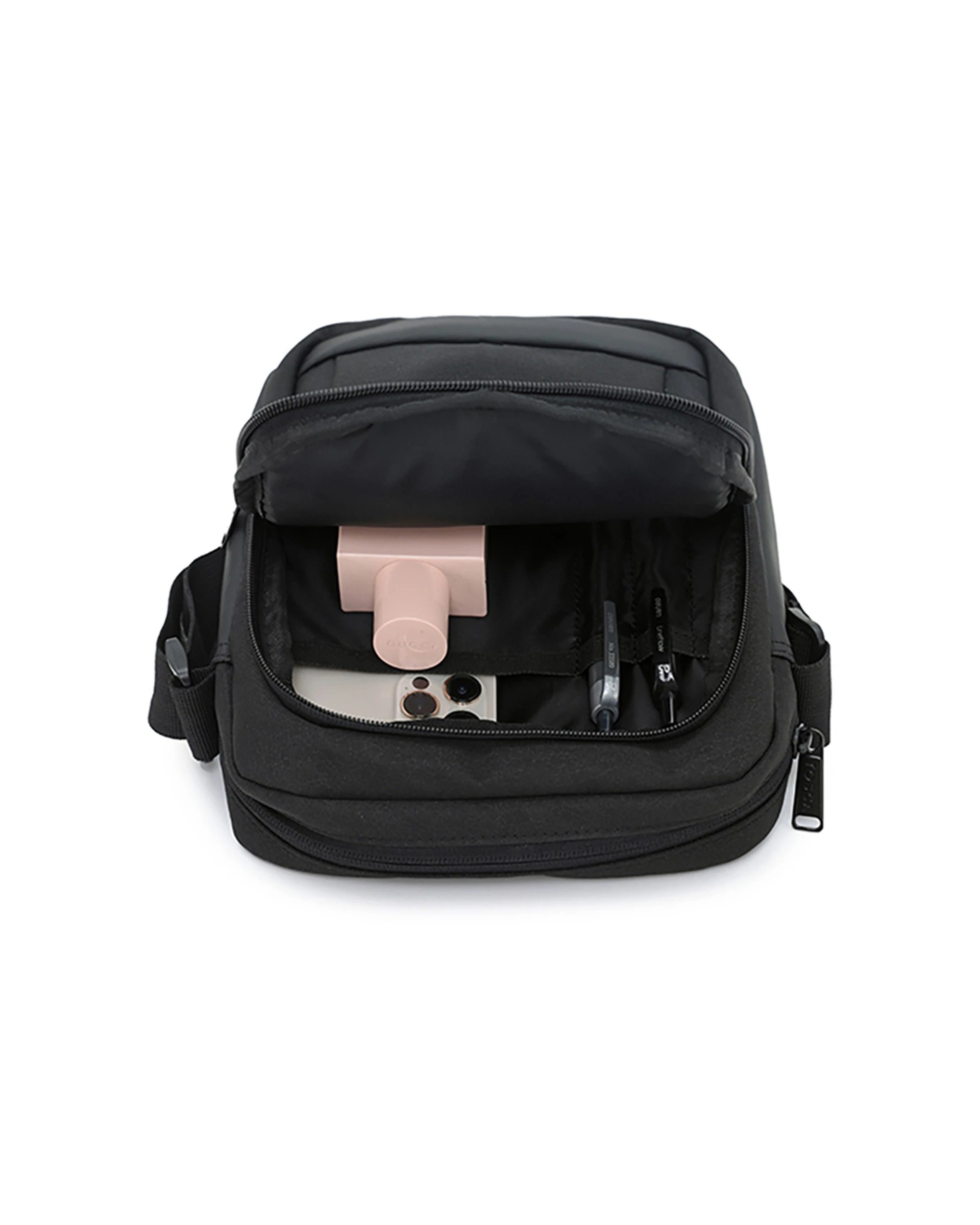 4 Tosca Mens Travel Shoulder Cross Body Side Bag - Black, 4 of 4