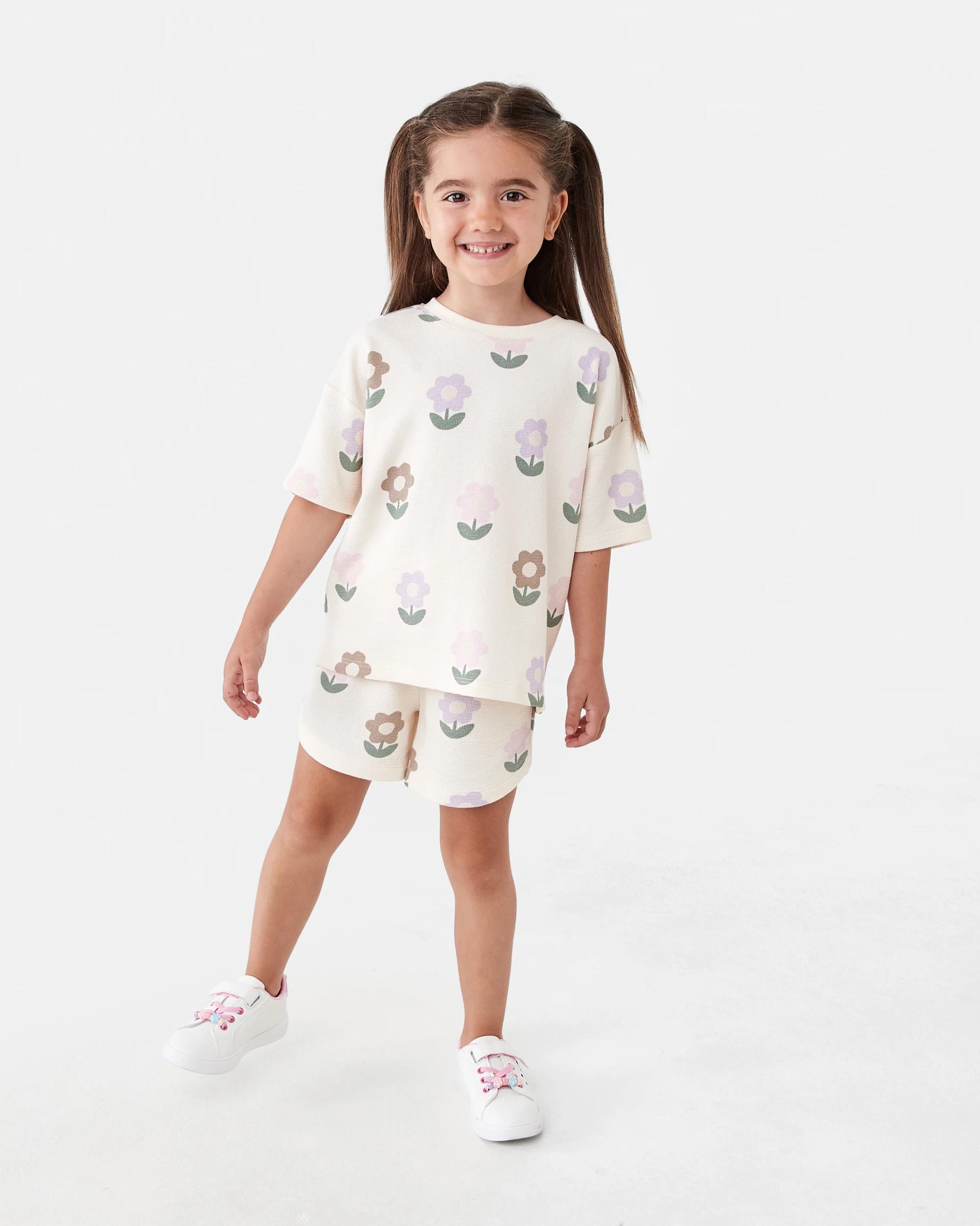 6 Slub Jacquard Shorts Bge Floral, 6 of 7