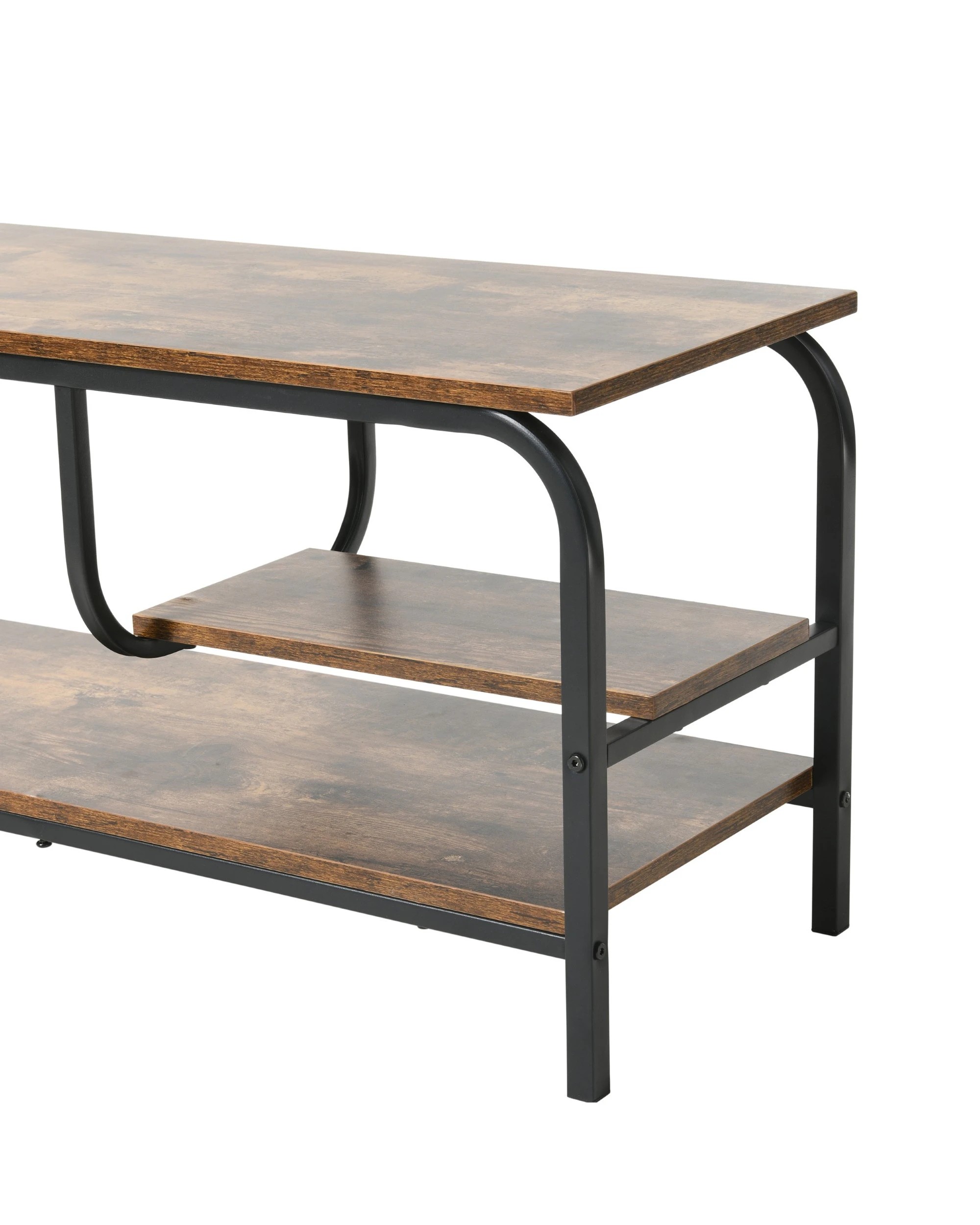 3 Sherwood Rustic Wooden TV Unit 90x35x43cm - Brown, 3 of 6