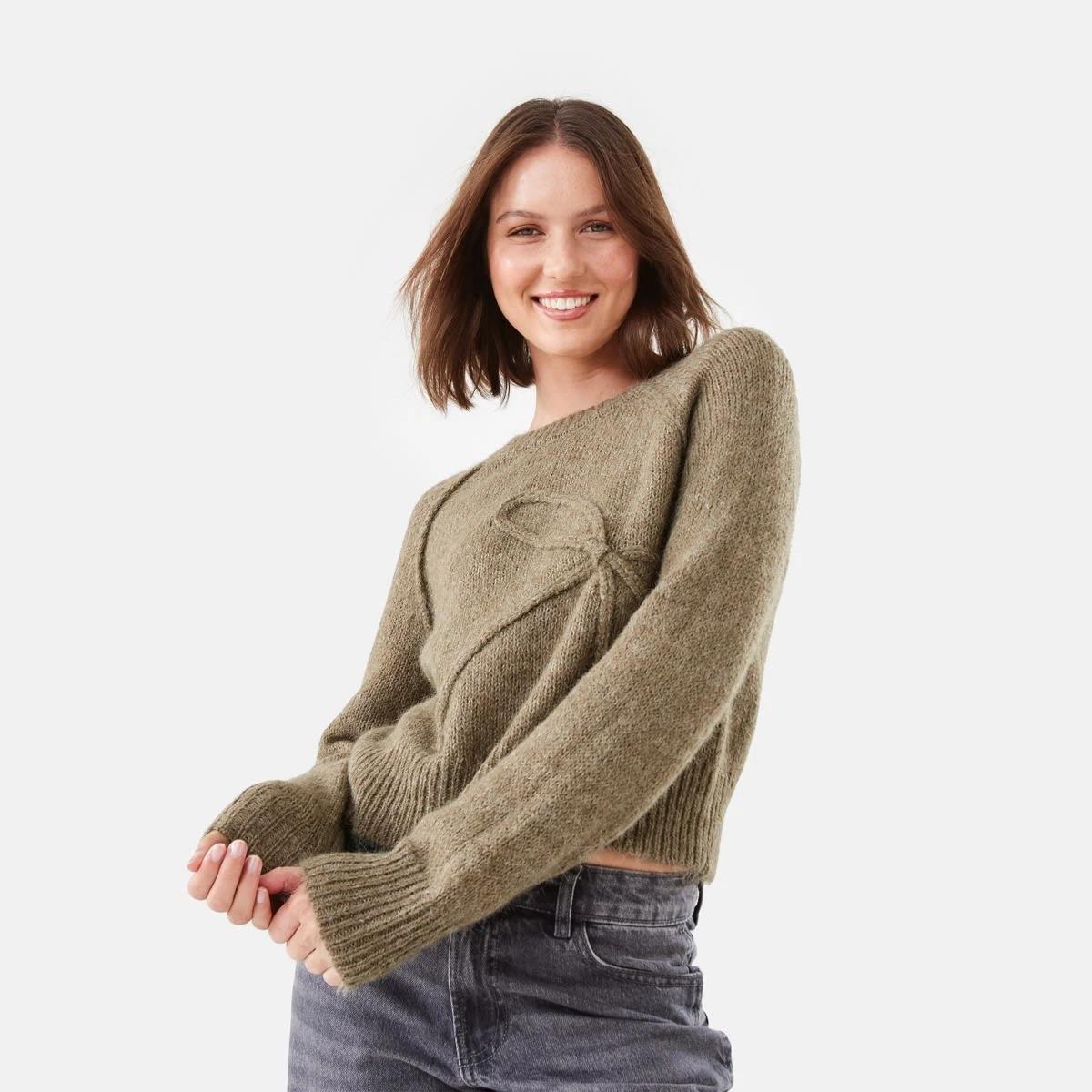1 Bow Jumper Dune Marle, 1 of 8
