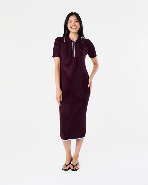 Short Sleeve True Knit Polo Midi Dress - Kmart