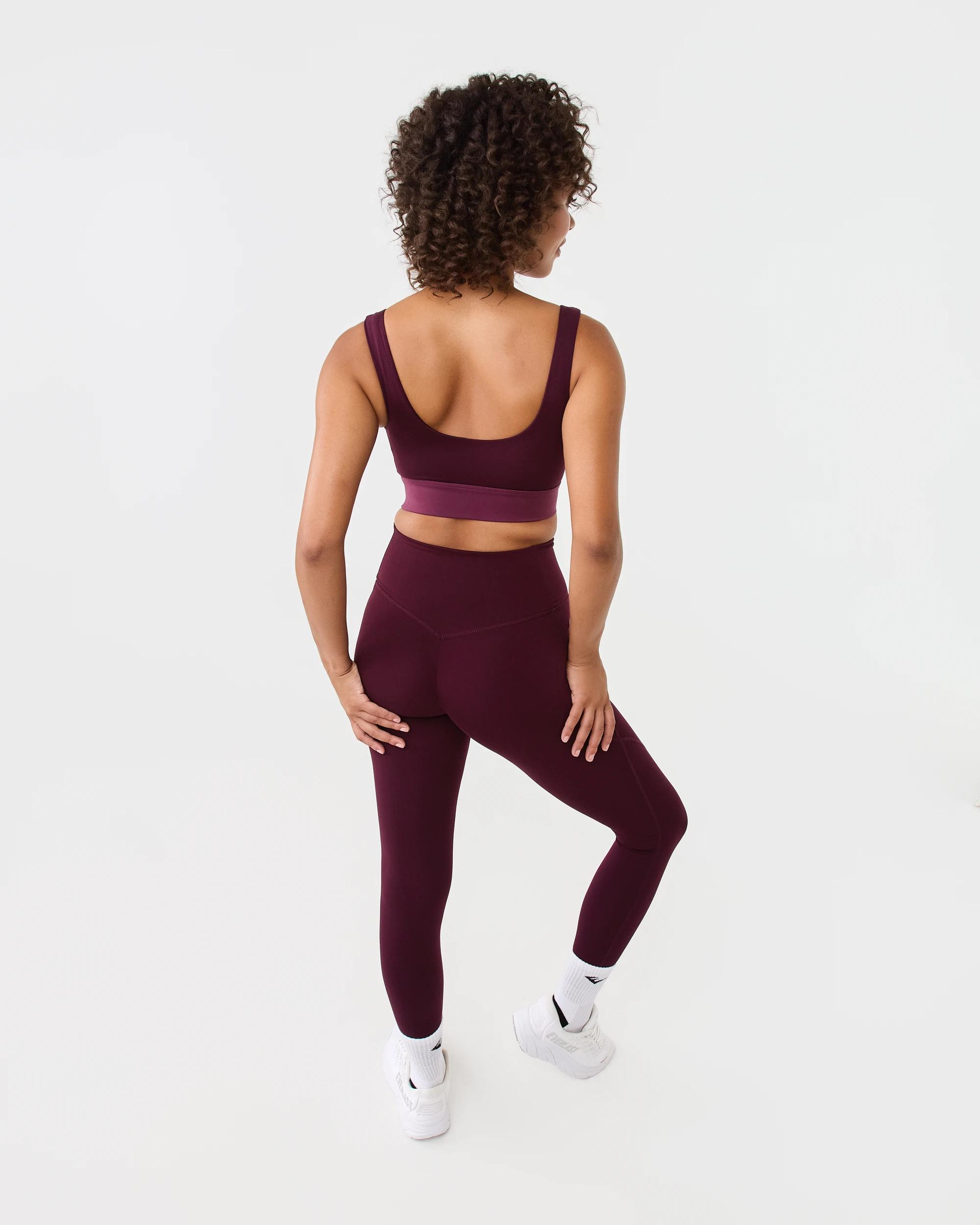 4 Everlast Womens Square Crop Top Deep Plum, 4 of 9