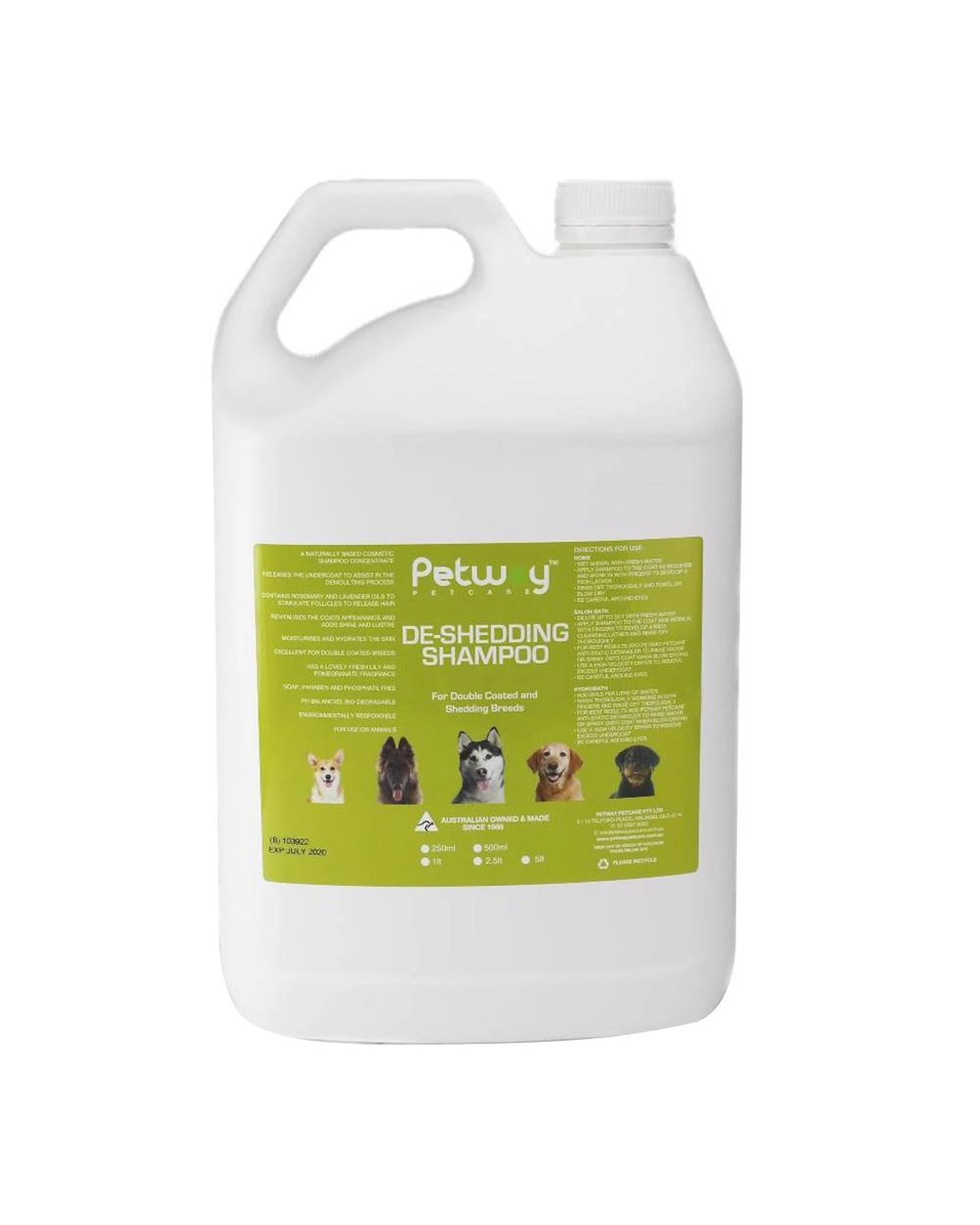 1 Petway Petcare De-Shedding Dog Grooming Shampoo 5L, 1 of 1