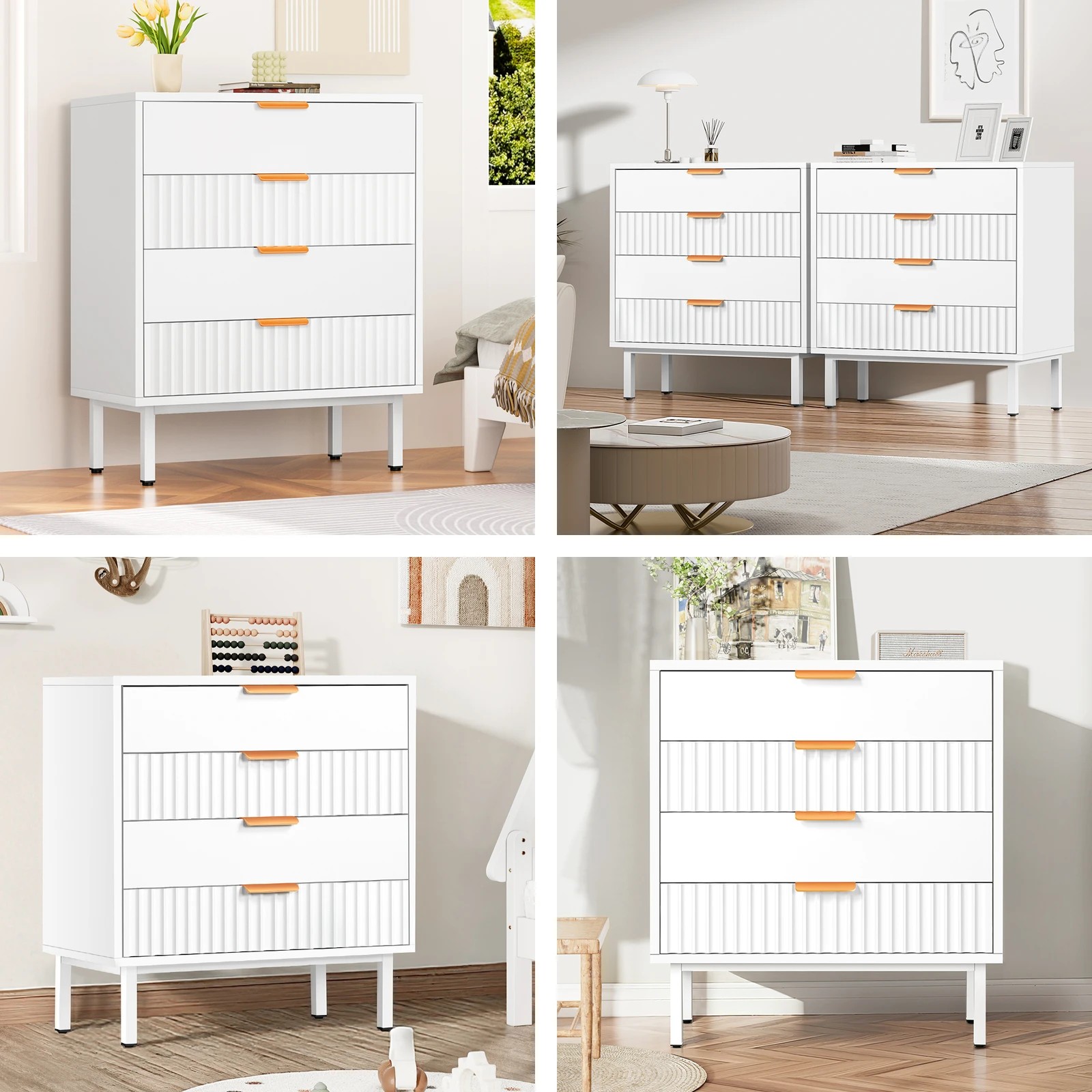 4 Alfordson 4 Chest of Drawers Dresser Tallboy - White, 4 of 10