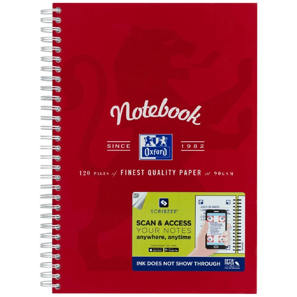 1 Oxford B5 Notebook 120 Pages with Scribzee App Red, 1 of 5
