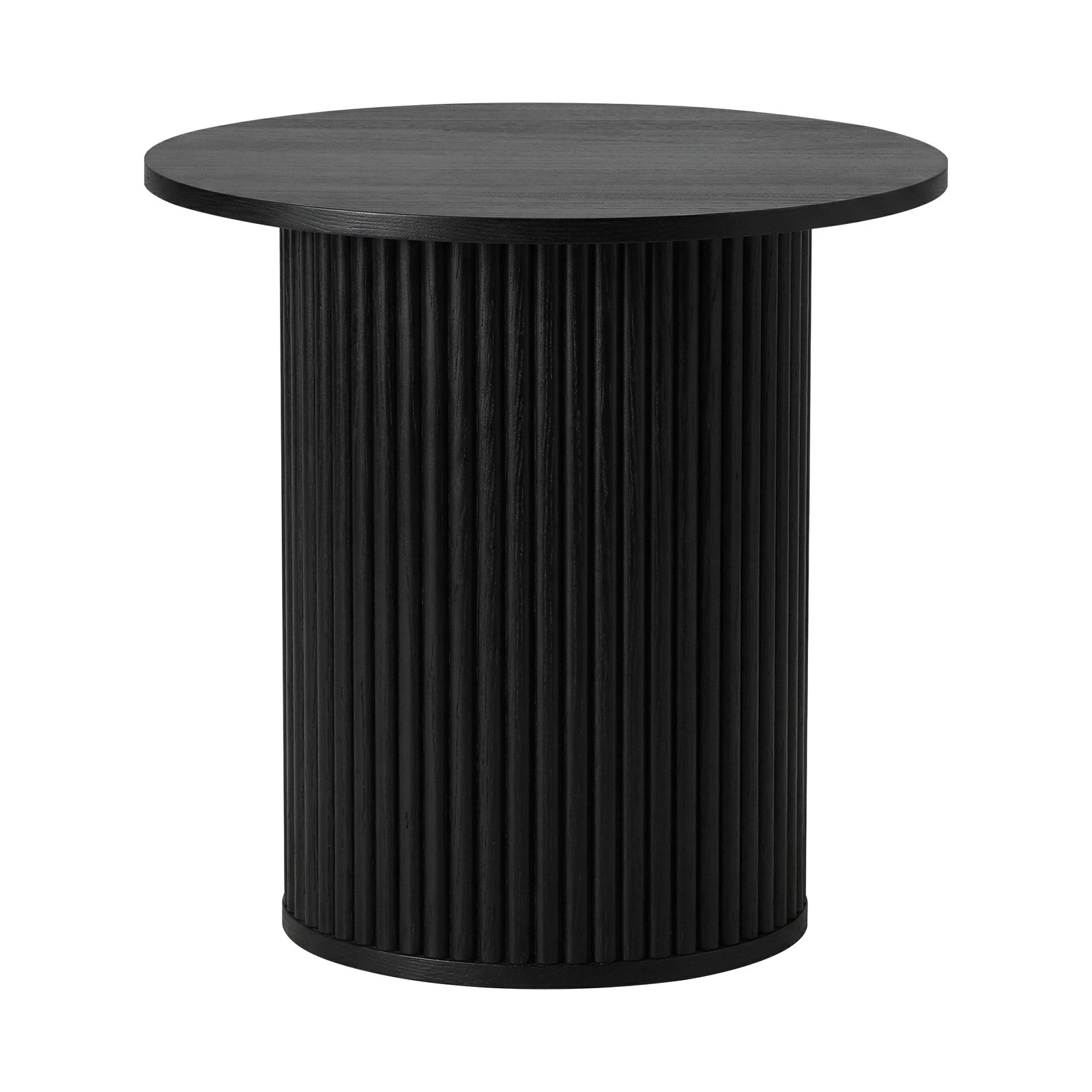 7 Oikiture Coffee Table Side End Tables Sofa Desk Bedside Round Wood - Black, 7 of 9