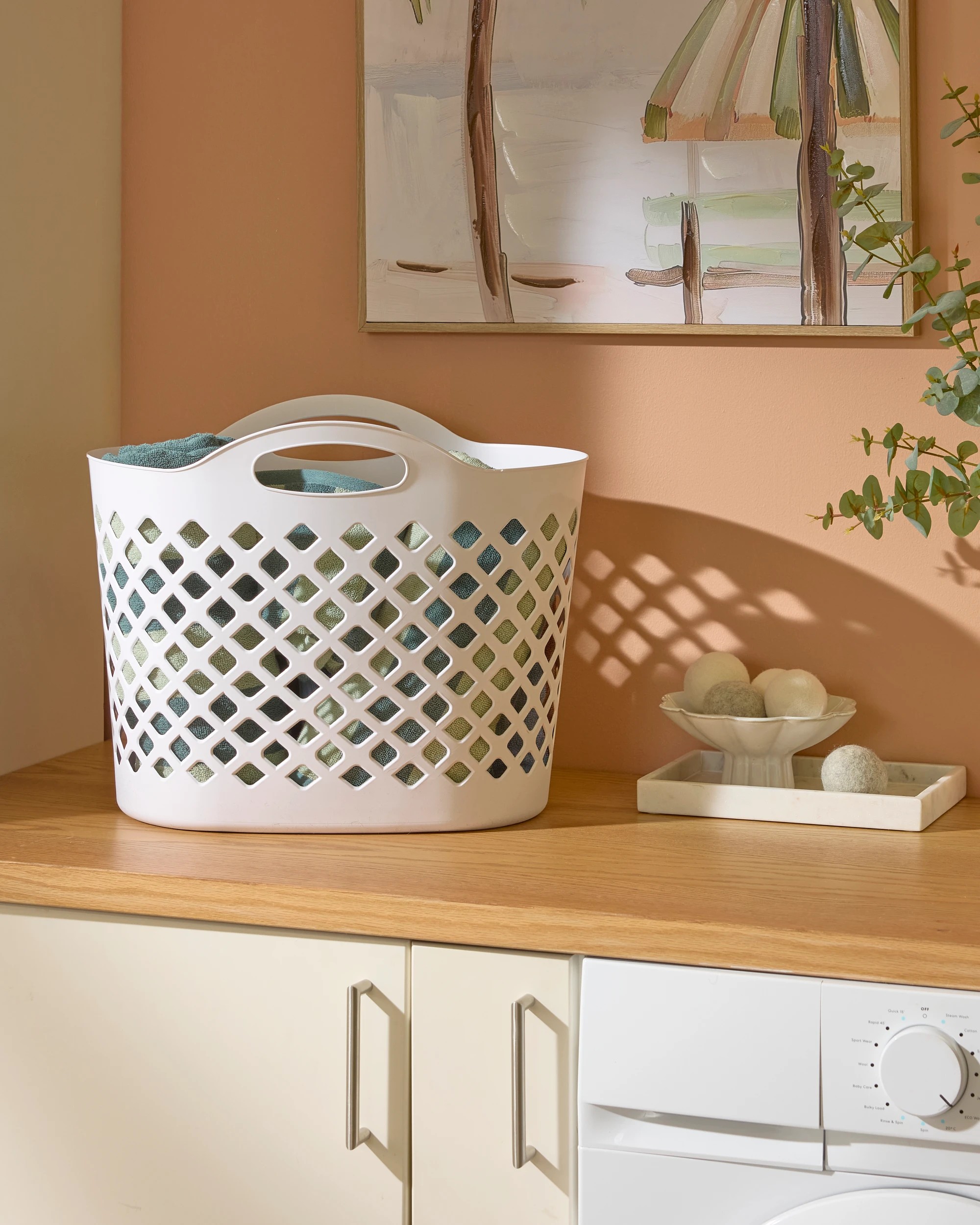 2 Diamond Laundry Basket - White, 2 of 8