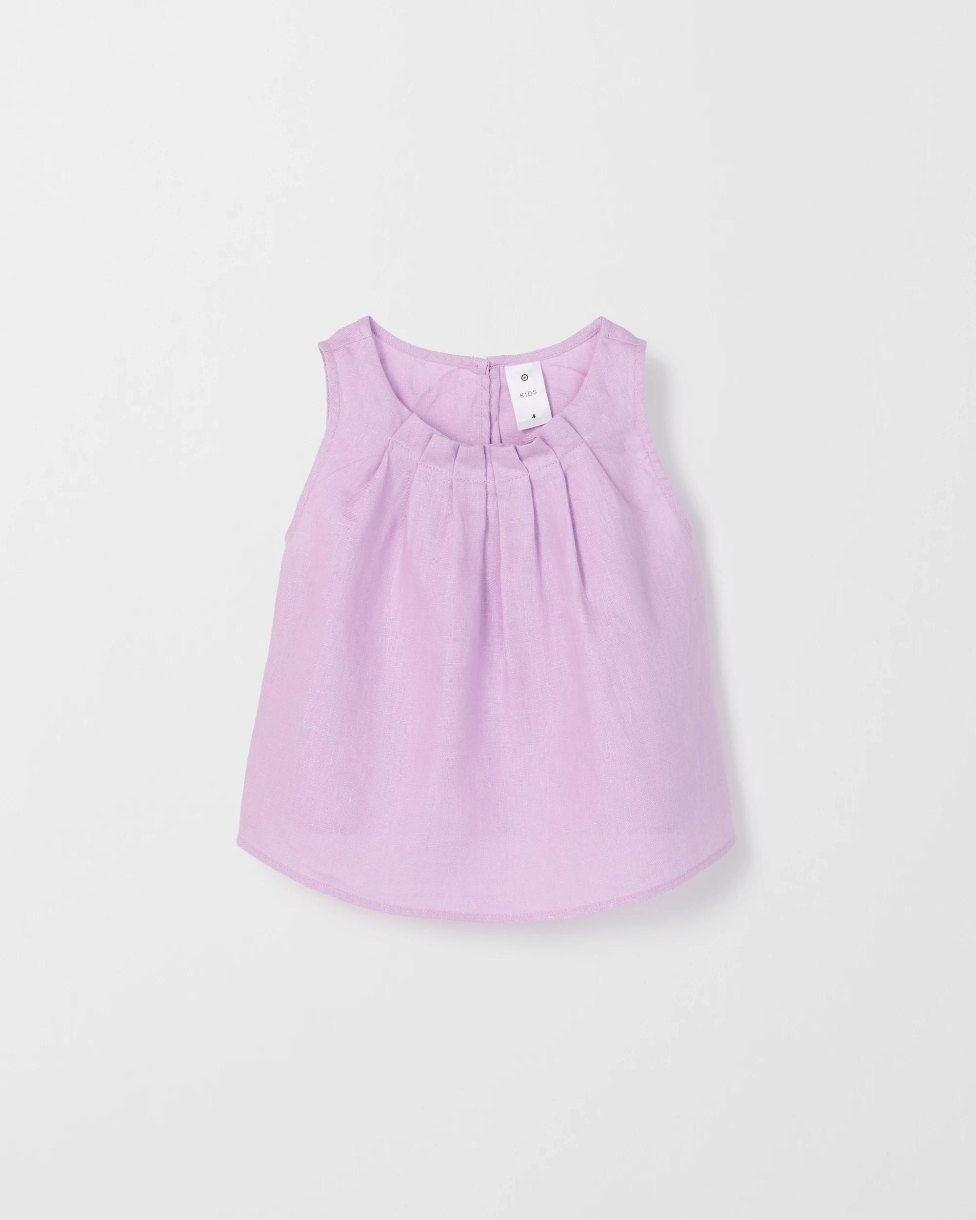 5 Target Kids European Linen Co-ord Tank Top PURPLE, 5 of 6