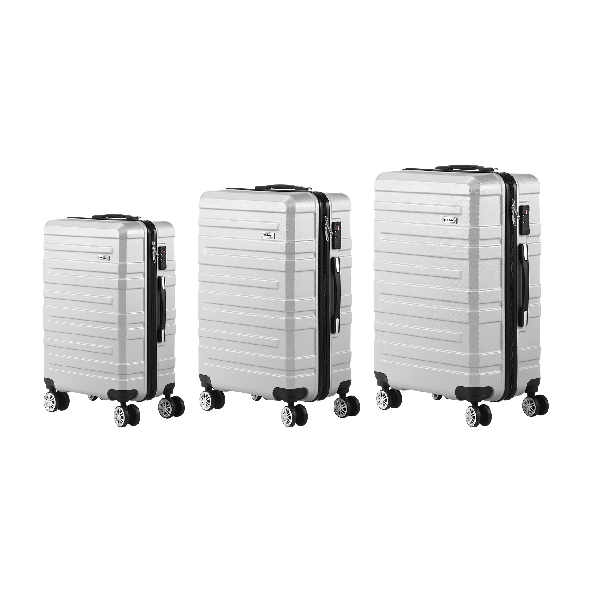 7 Mazam 3PCS Luggage Suitcase Trolley Set Travel TSA Lock ABS Hard Case - Silver, 7 of 8