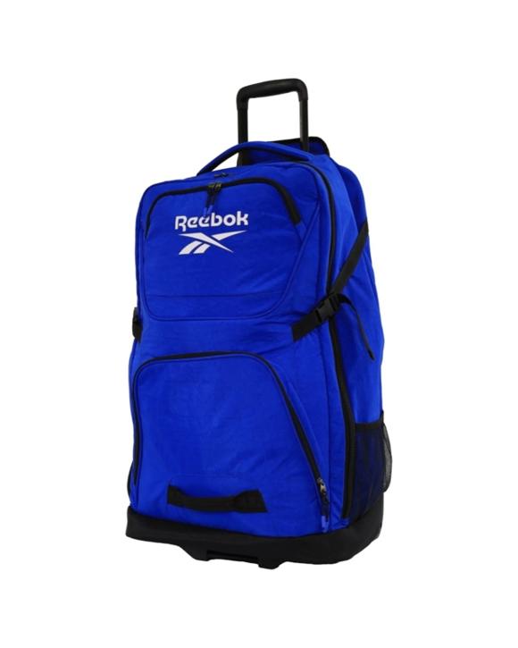 Reebok 87L Trekker Lightweight Crushed Nylon Trolley Bag Rolling Ball Bearing Wheels - Blue