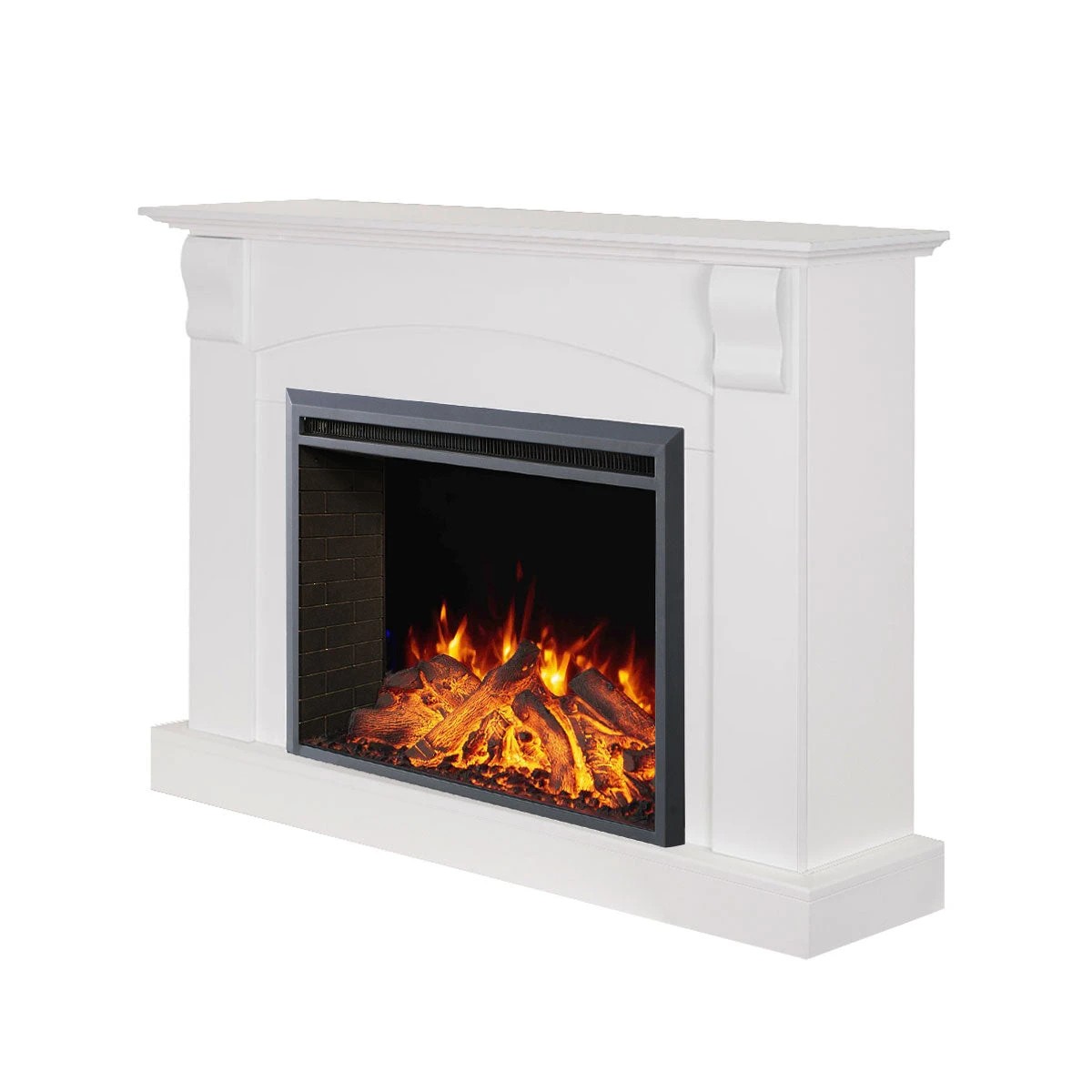 4 Moda Living Ascot Electric Fireplace Heater White Mantel Suite with Starlight Insert - White, 4 of 10