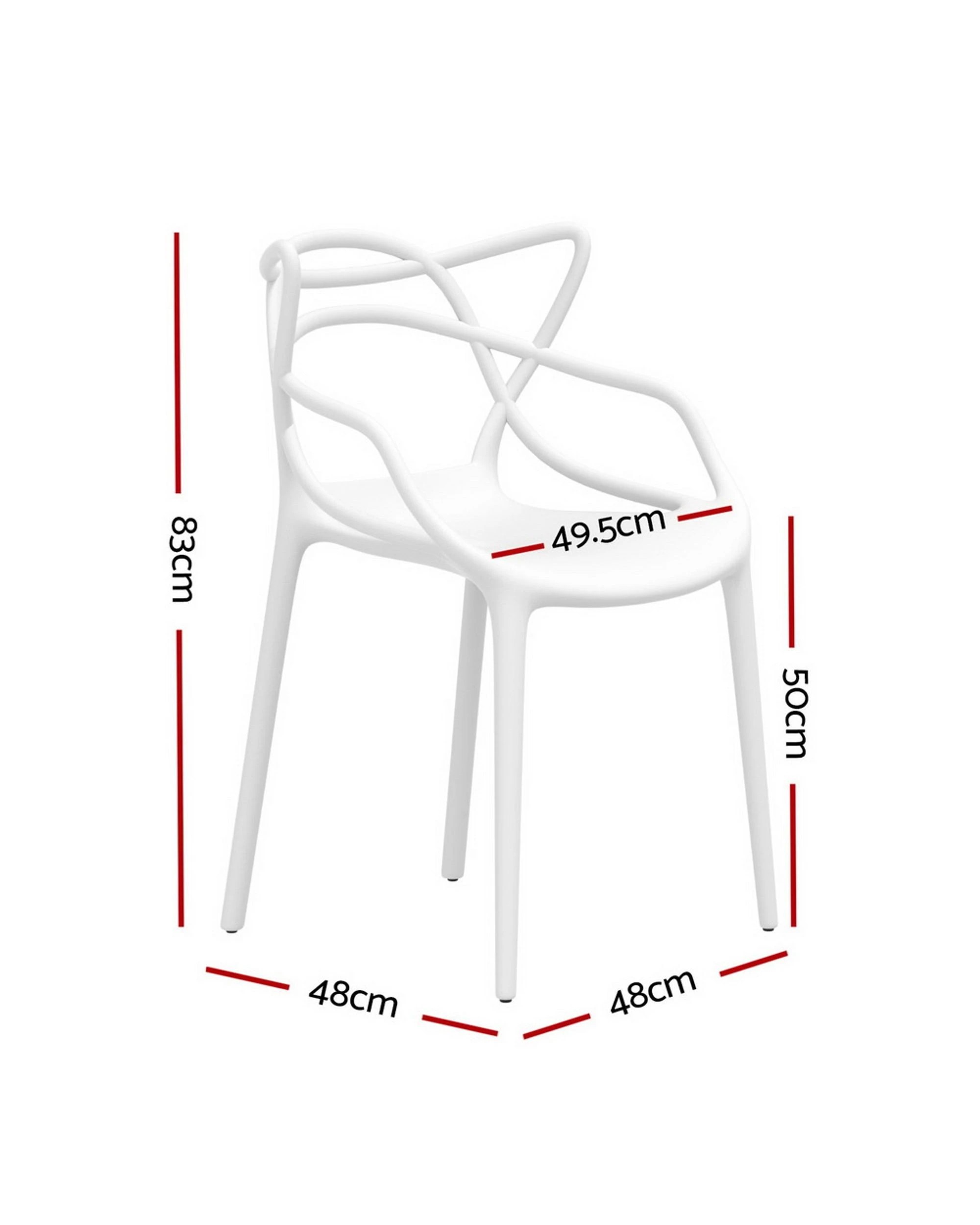 2 Gardeon 4PC Outdoor Dining Chairs PP Portable Stackable Chair Patio Furniture - White, 2 of 5