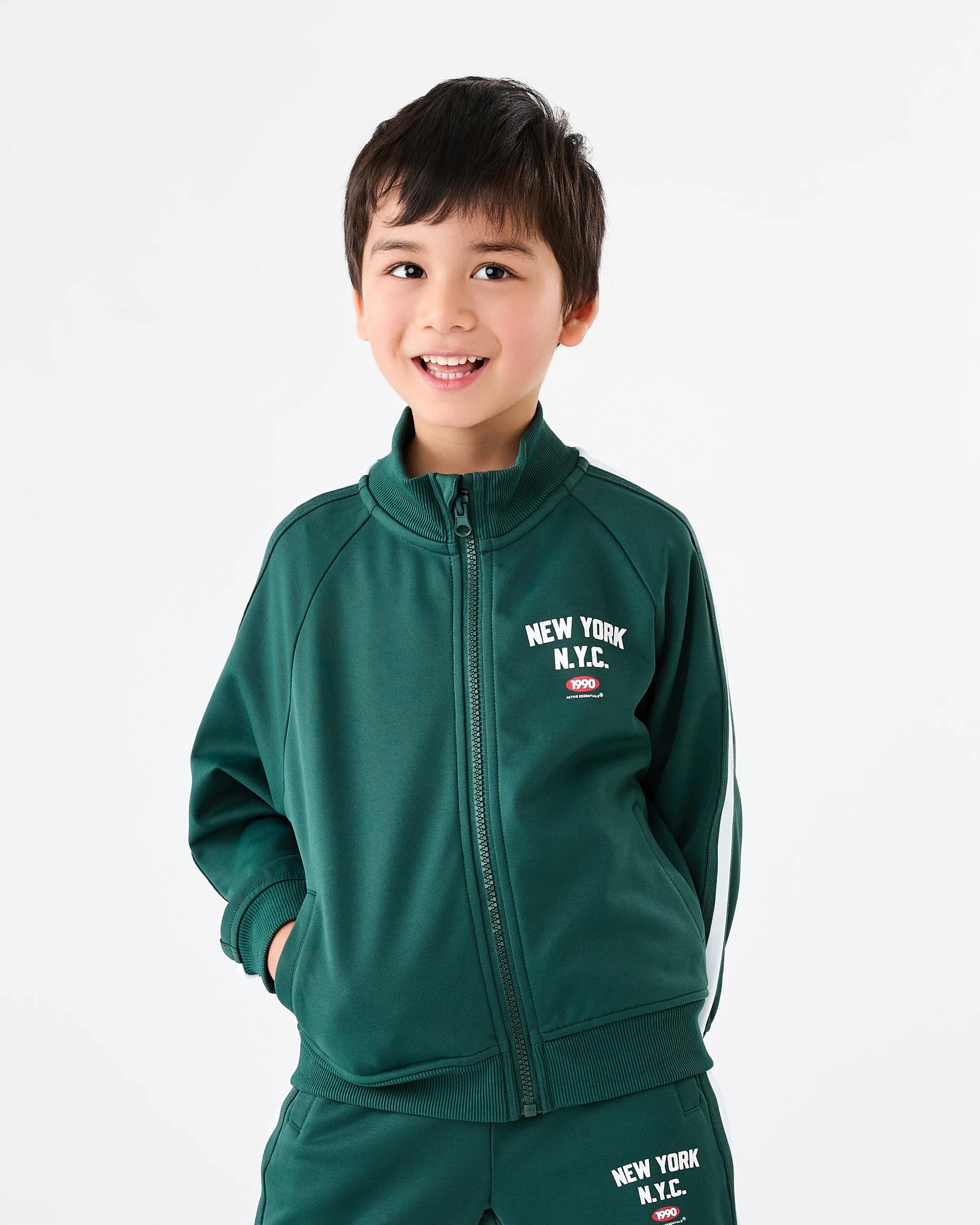 3 Tricot Zip Through Jacket Grn Varsit, 3 of 10