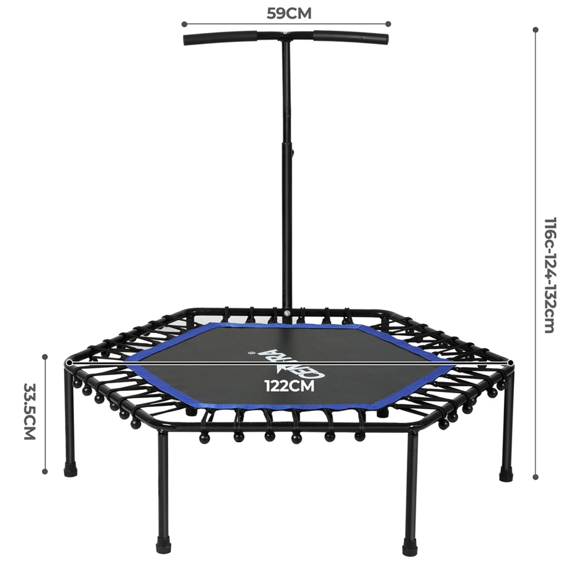 3 Centra 48" Mini Trampoline Rebounder Bungees Fitness Cardio Exercise Home Gym, 3 of 9