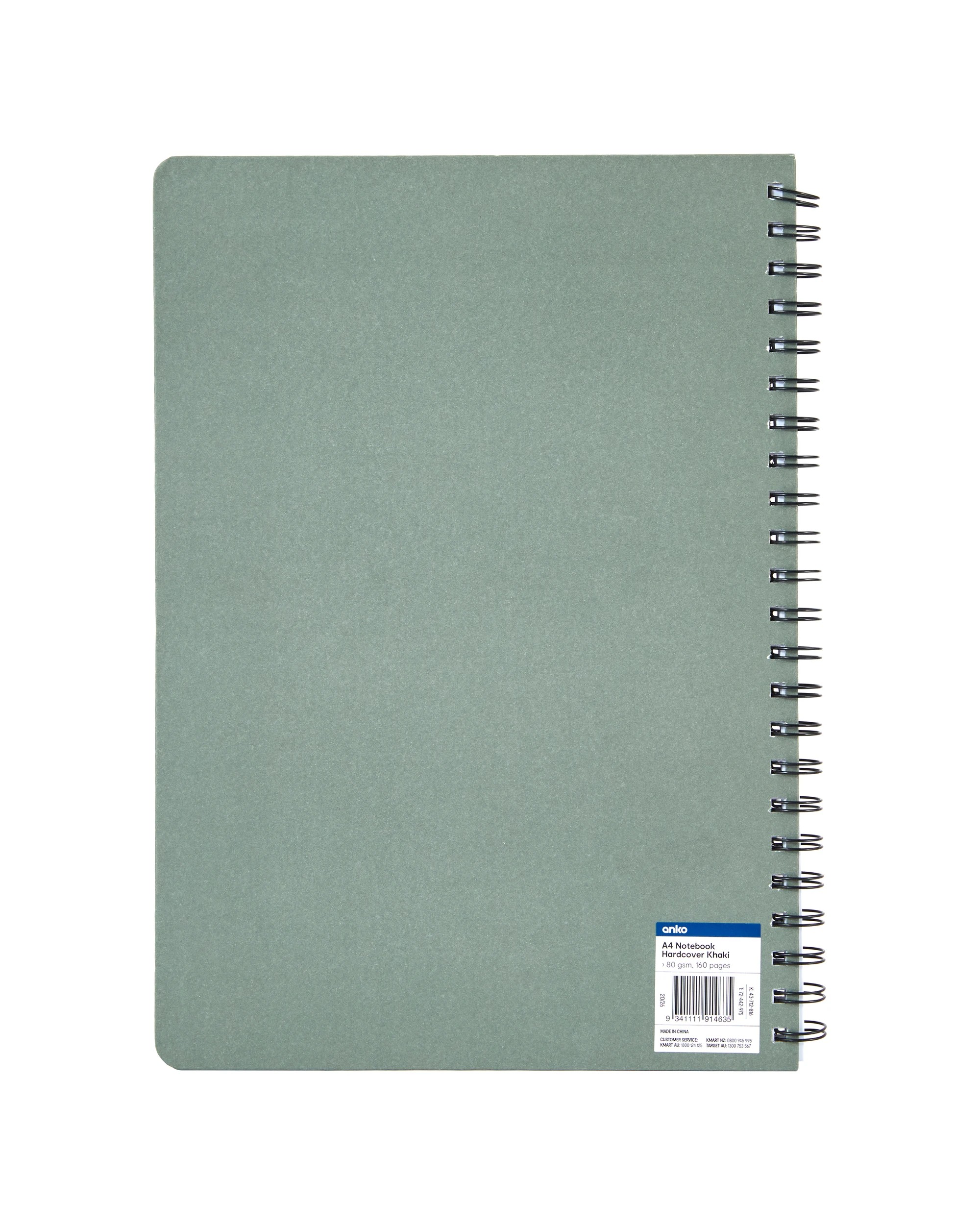 4 A4 Spiral Notebook 160 Pages Hardcover Khaki, 4 of 4