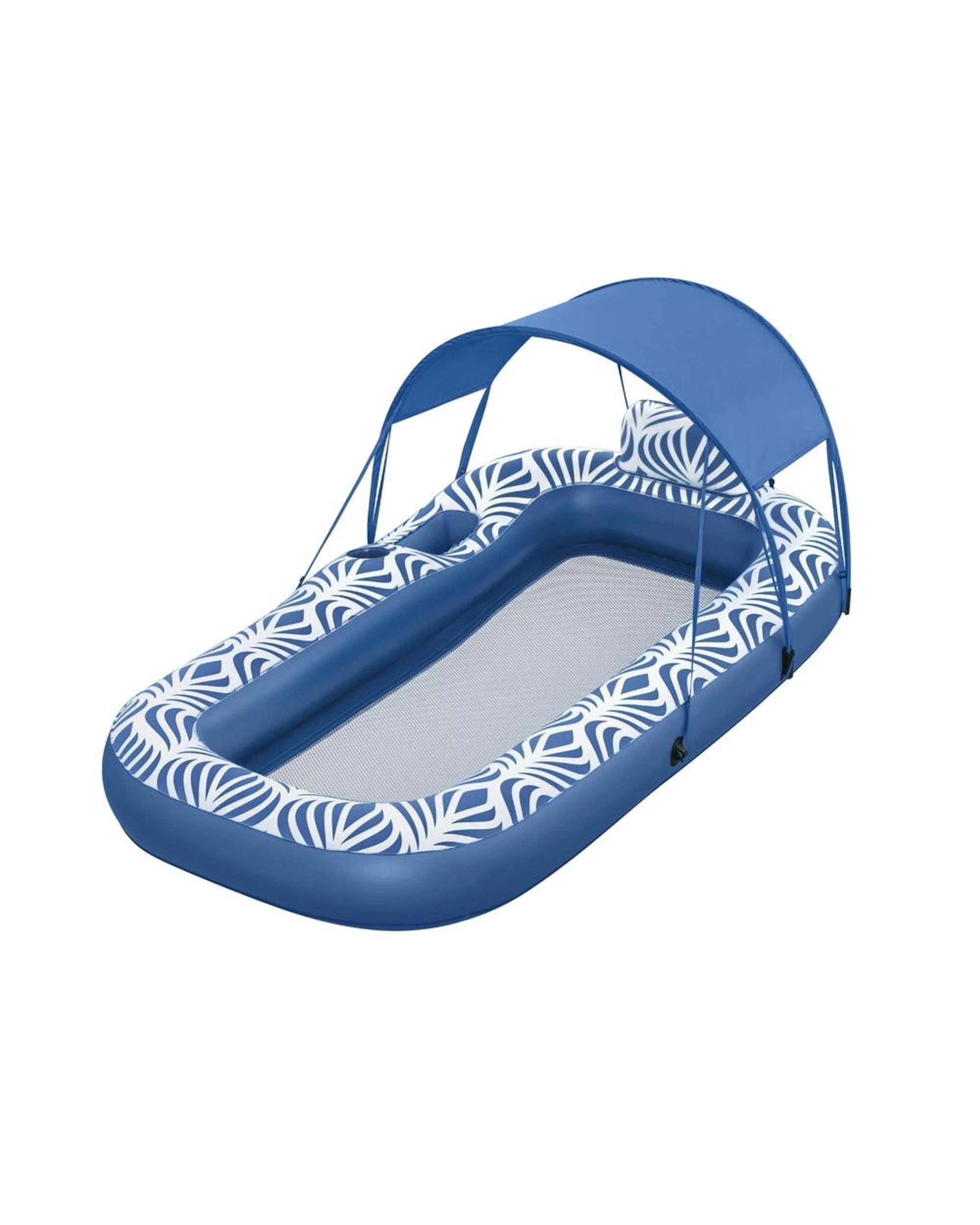 1 Bestway Inflatable Floating Float Lounger With Sunshade Canopy 1.98mx1.12m
 - Multi, 1 of 3