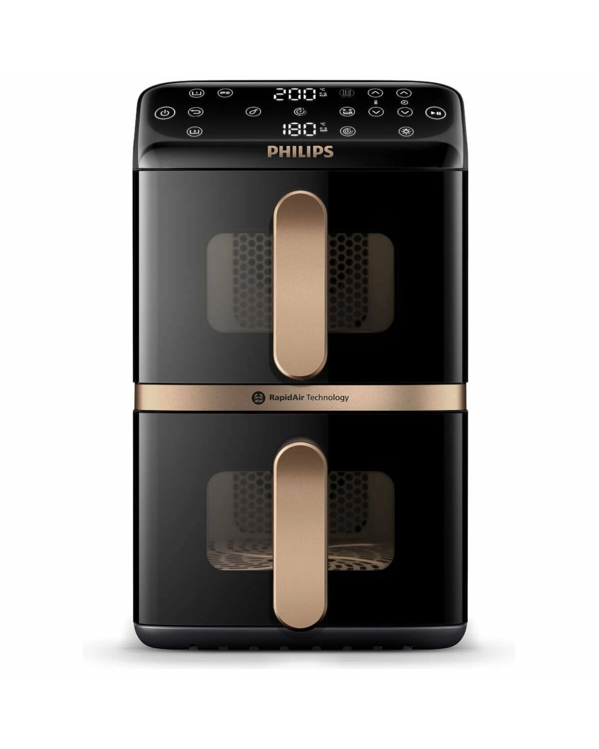 1 Philips 4000 Series 10L Stacked Dual Basket Airfryer Black, 1 of 5