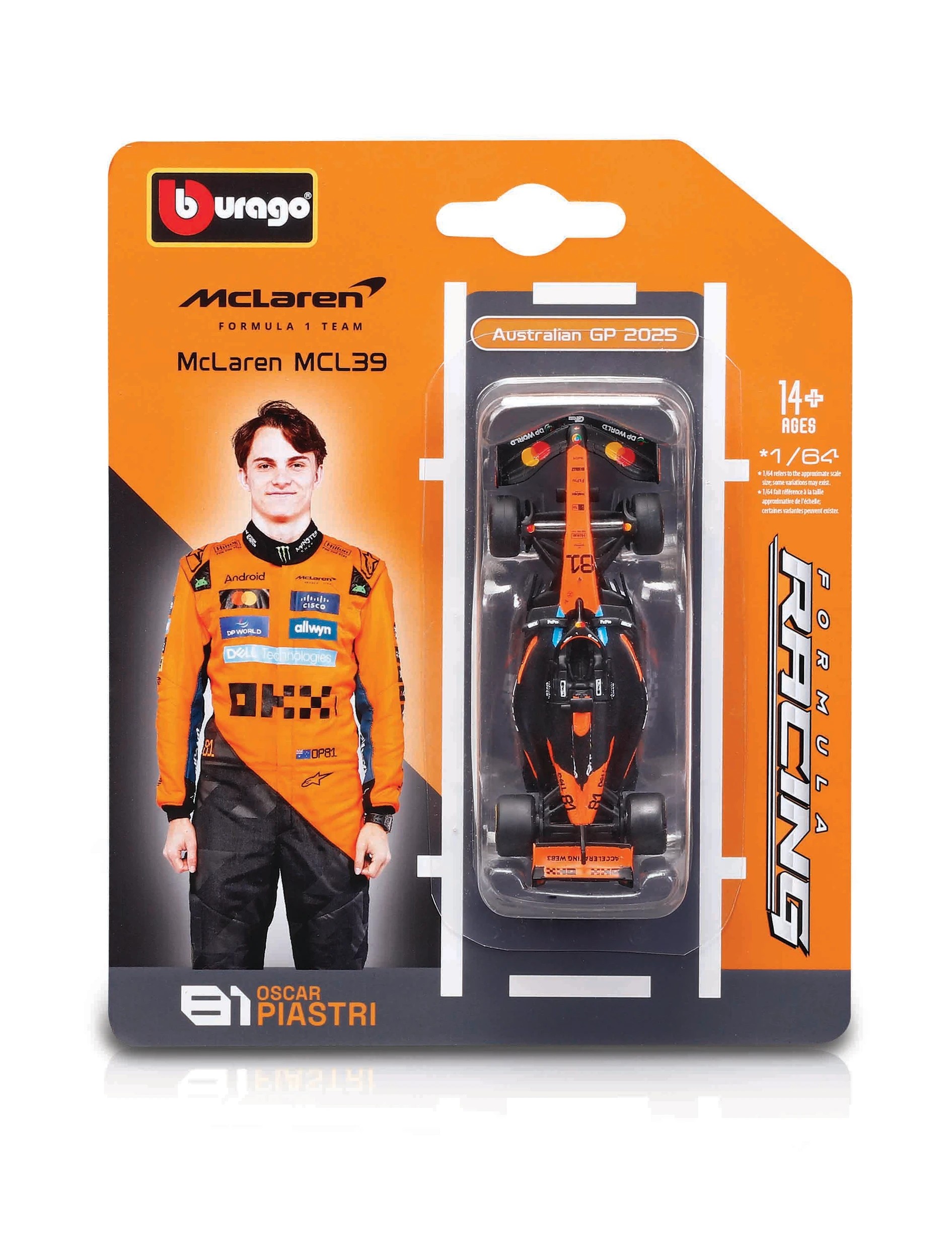 5 Bburago Die Cast 1:64 Formula 1 Car - Assorted - Multi, 5 of 10