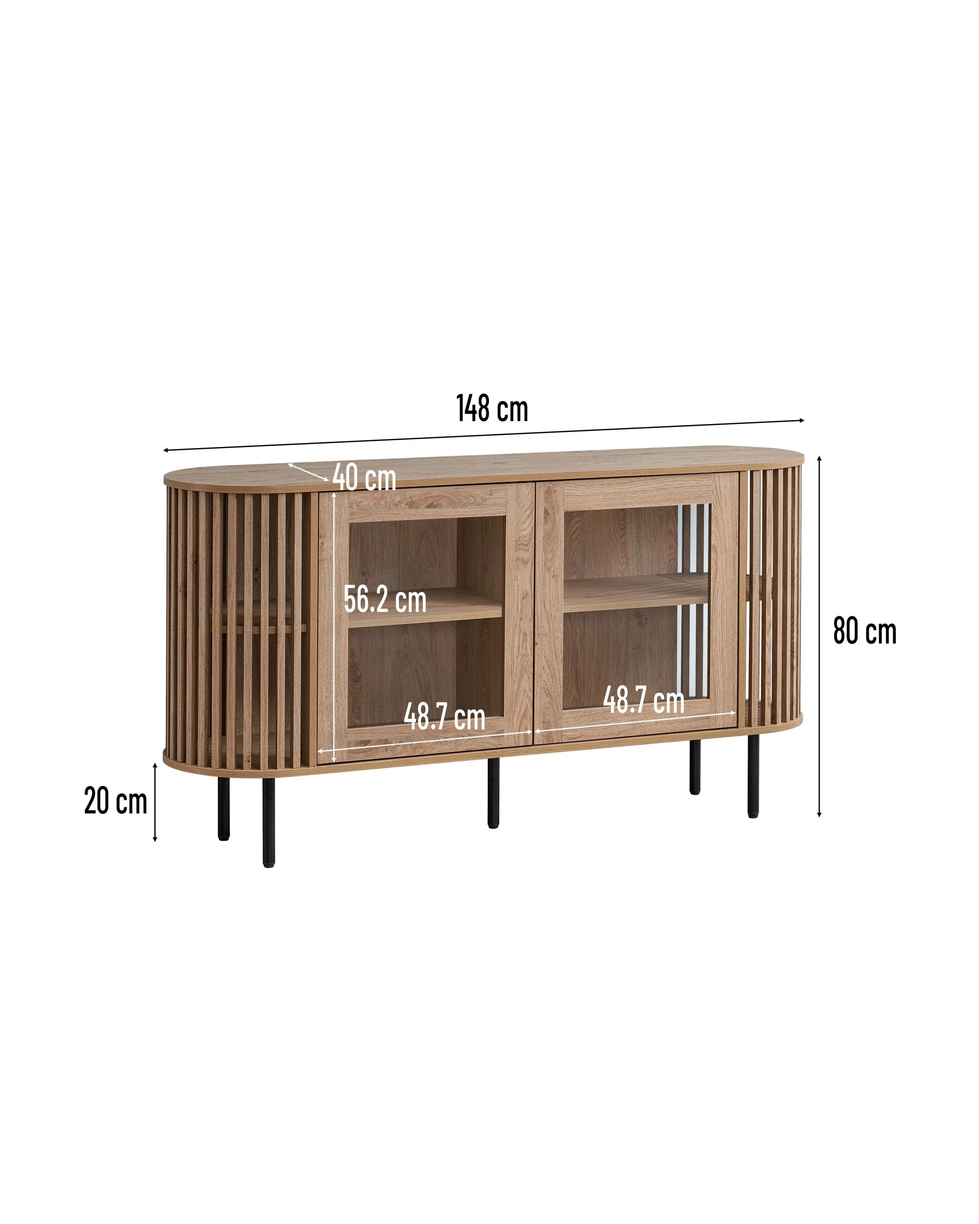 7 Kodu Buffet Unit Sideboard Credenza Cabinet 148cm 2 Doors - Natural, 7 of 7