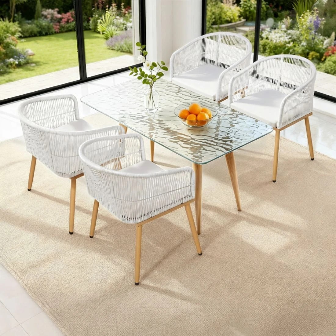 6 Gardeon 2PC Outdoor Dining Chairs Wicker Chair Patio Furniture Garden Steel - Multi, 6 of 6