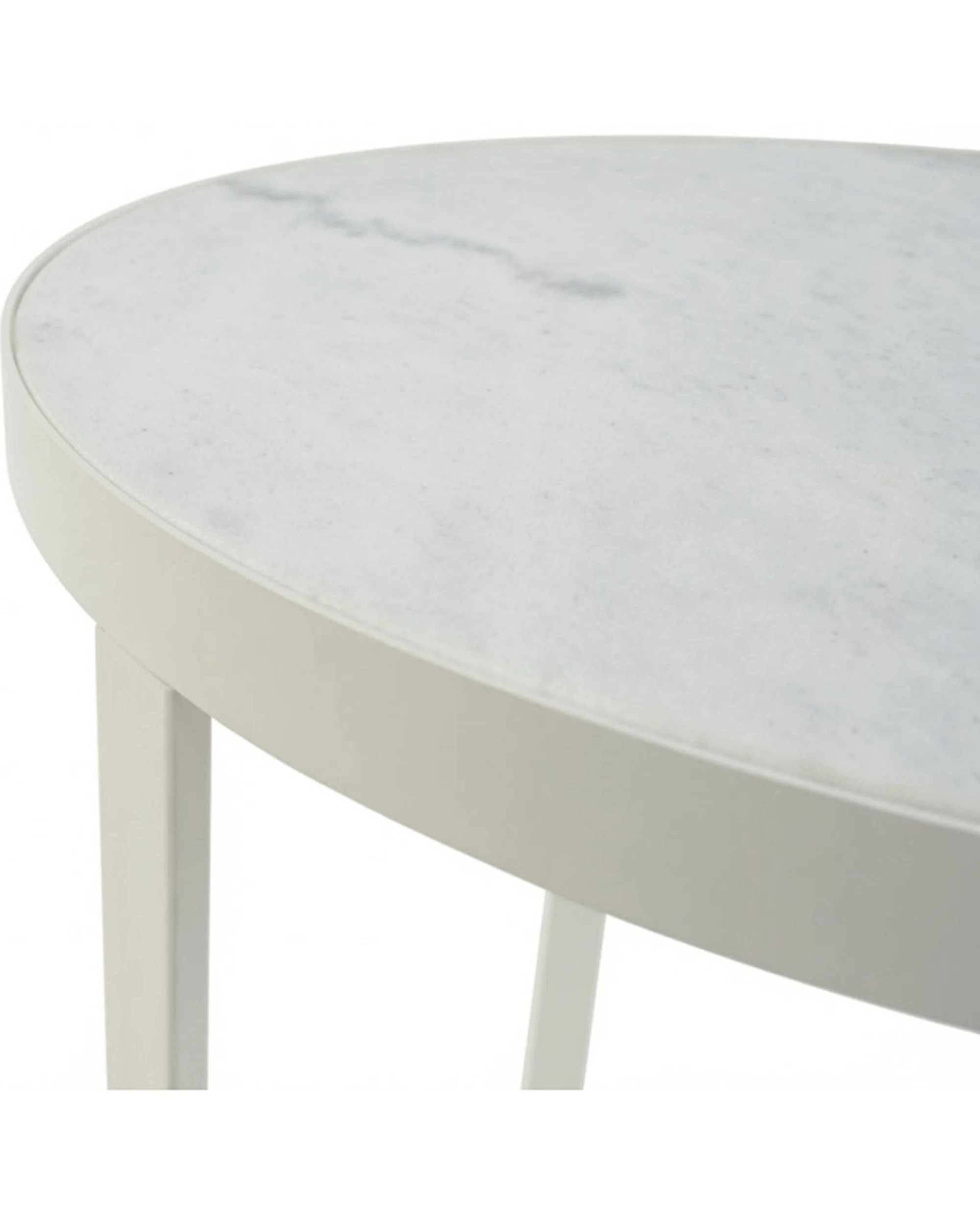 7 Codu Lume Side Table Metal Frame Marble Top 60x50x50cm - White, 7 of 9