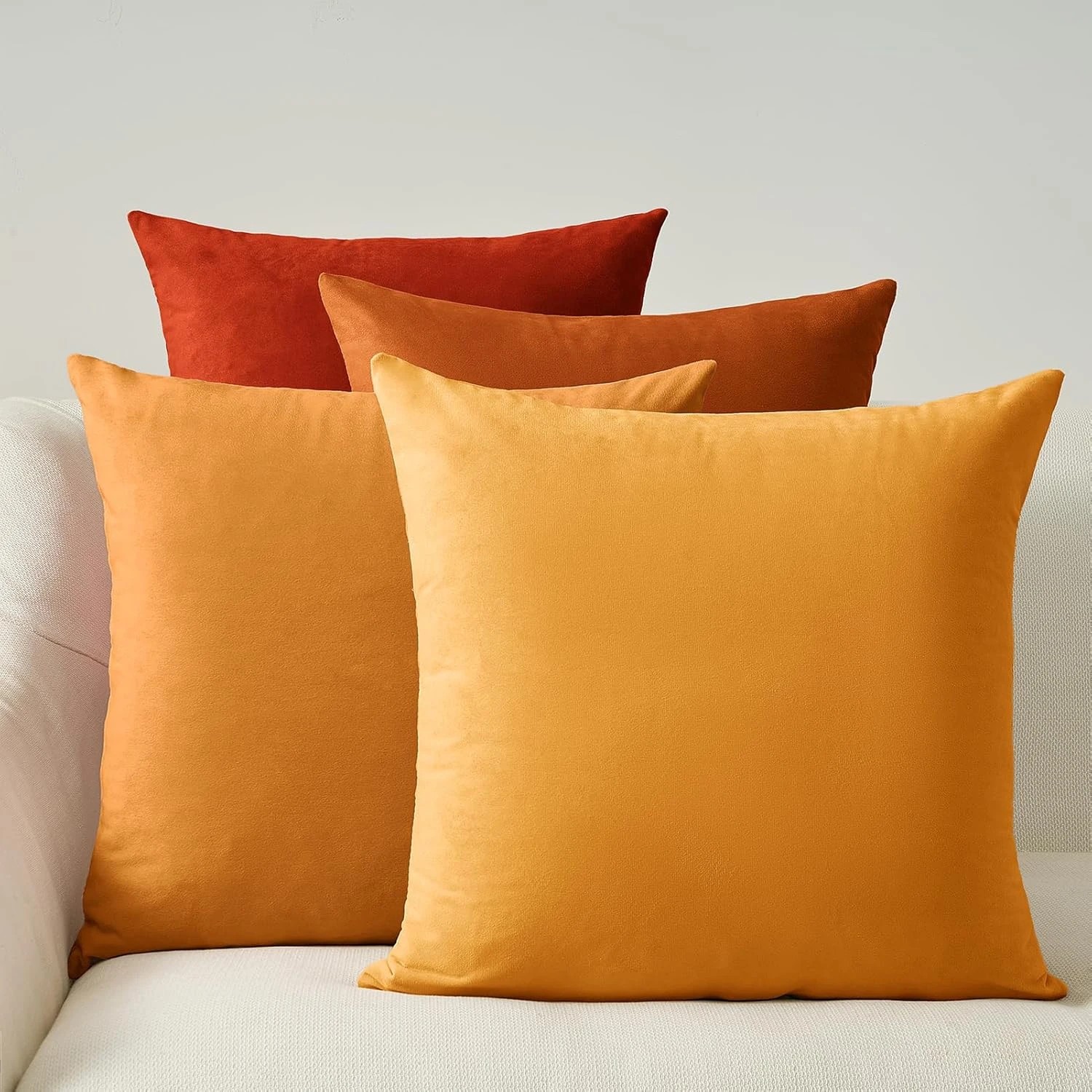 1 Gioia Casa 4-Pack Velvet Cushion Covers 45x45cm Mix - Yellow, 1 of 3