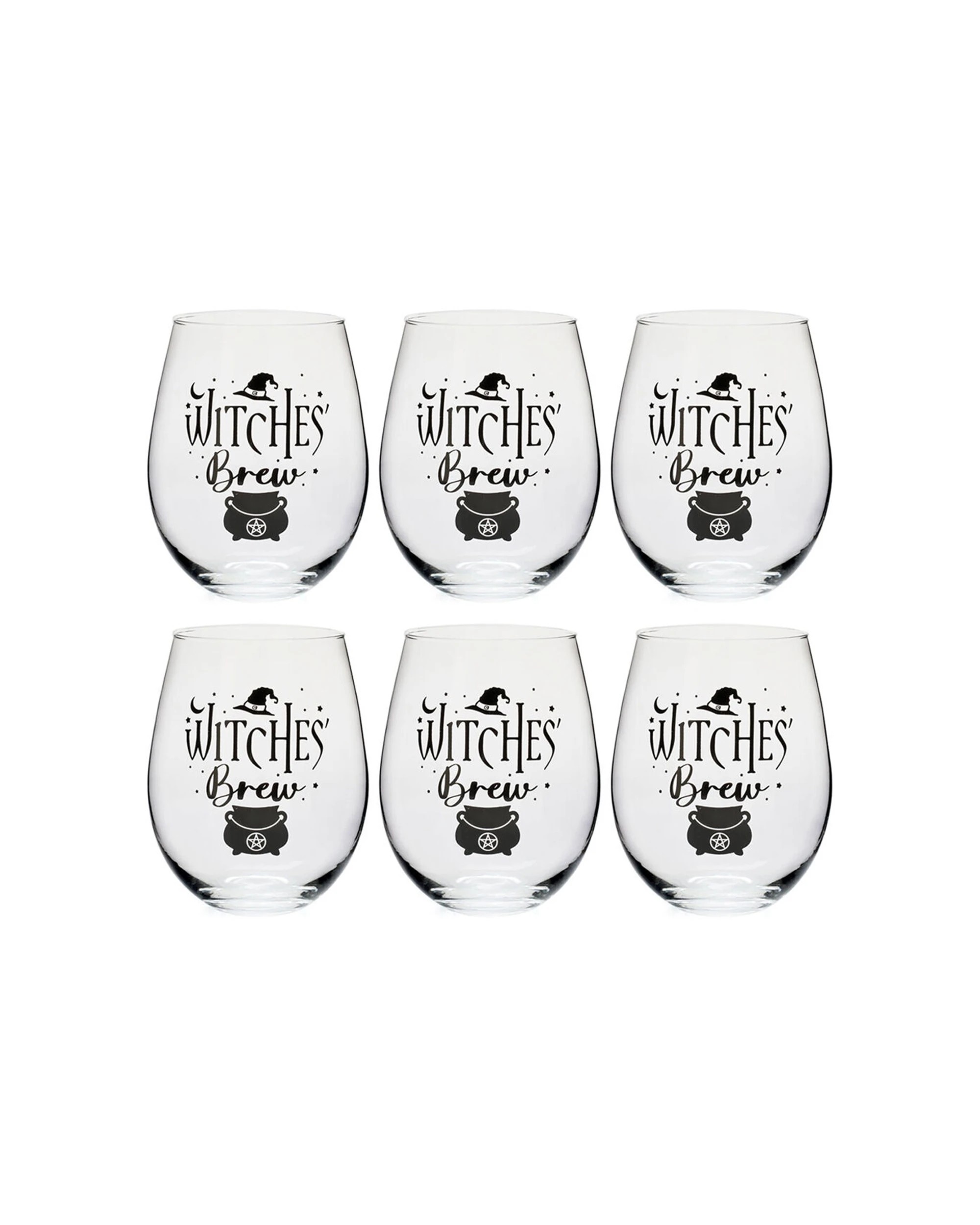 1 Tallulah 6PK Stemless Wine Glass Tumbler Party Drinkware Witches Brew - Clear, 1 of 4