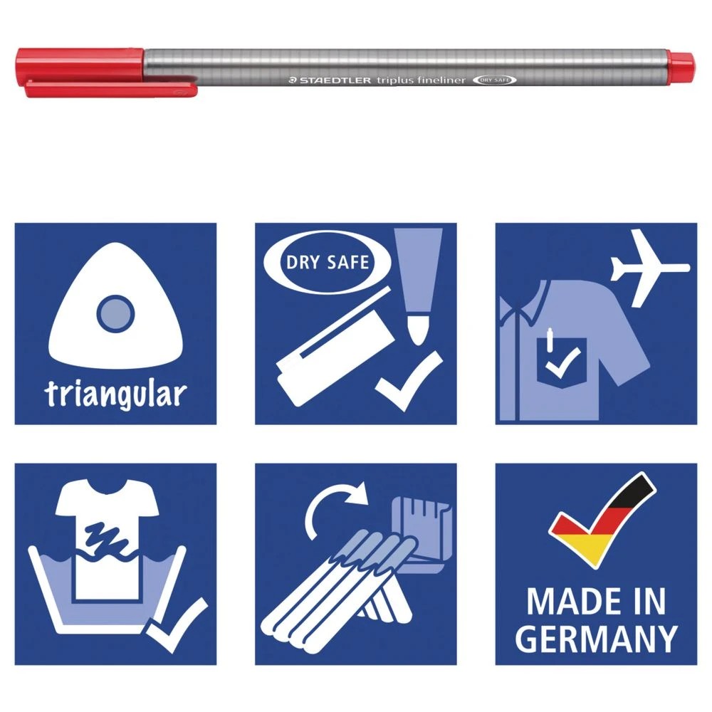 6 Staedtler Triplus 0.3mm Fineliners 334 Assorted 20 Pack, 6 of 10
